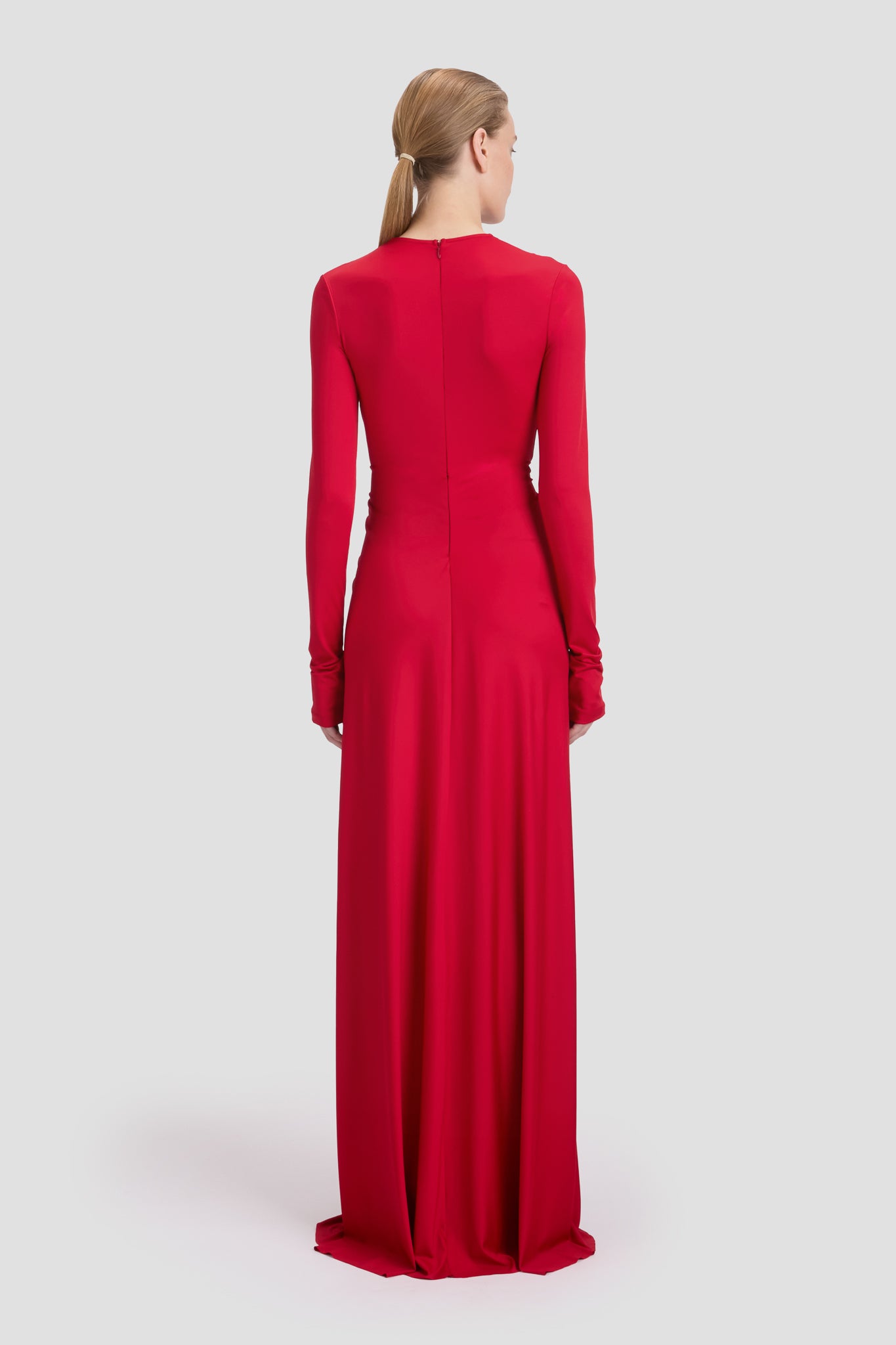 オールインワン・サロペット Victoria Beckham Long Sleeve Deep V-Neck Gown Embellished Long Sleeve Deep V-Neck Gown In Pistachio