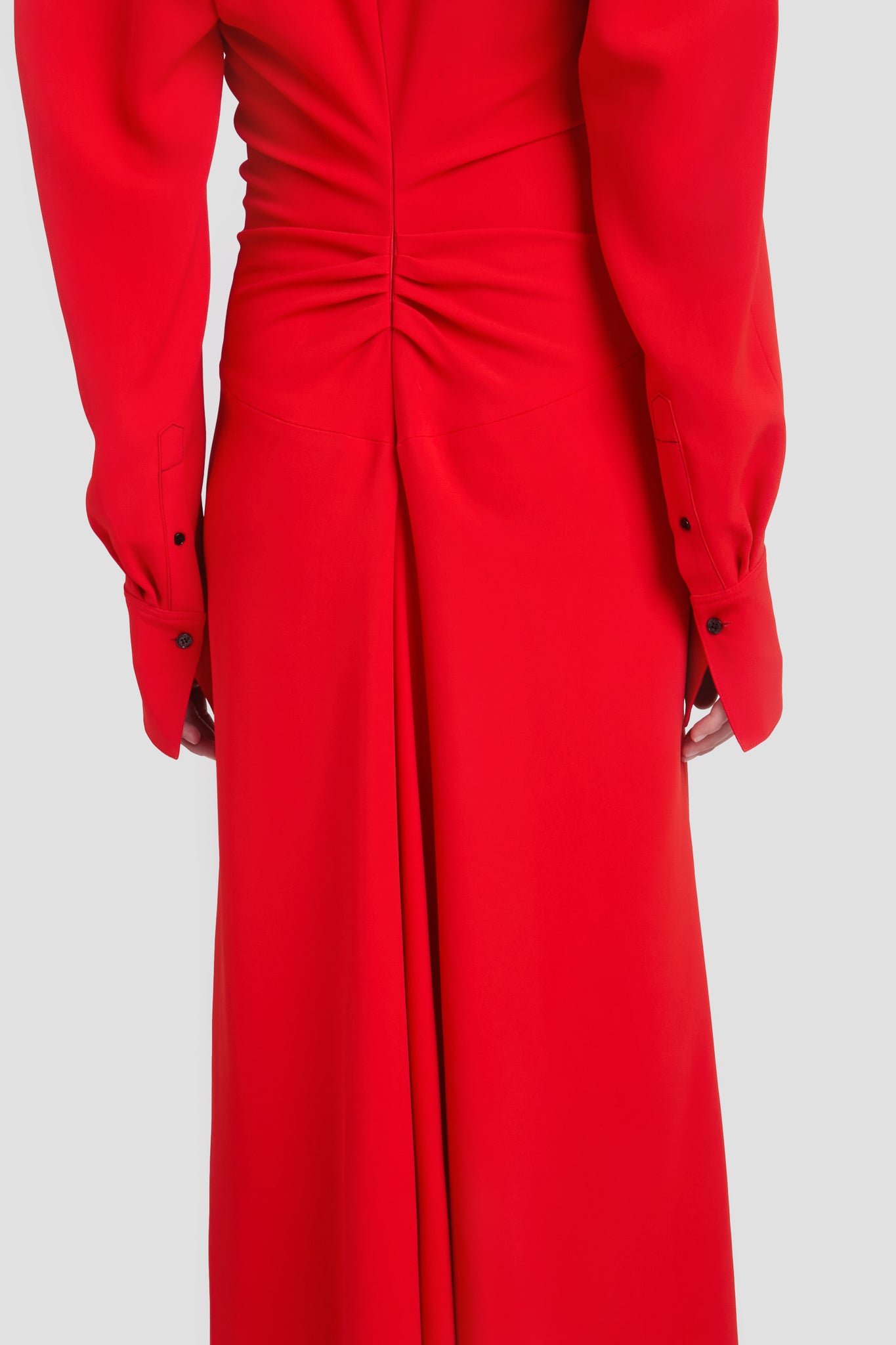 ワンピース Victoria Beckham 'Long Sleeve Polo Collar Midi' dress Long Sleeve Polo Collar Midi Dress In Black – Victoria