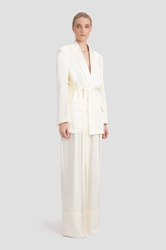 Belted Jacket In Ivory