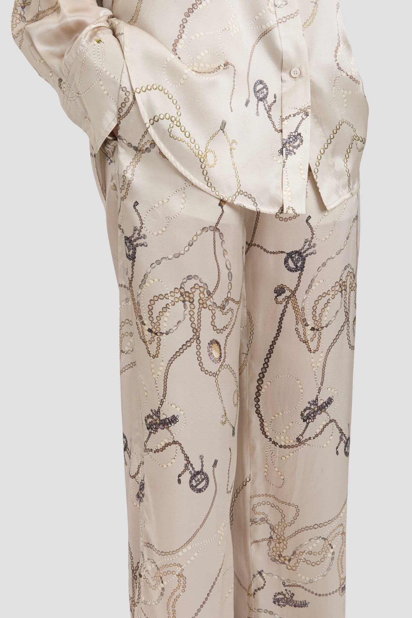 パンツ VICTORIA BECKHAM PUMICE-COLOURED TROUSERS IN WOOL BLEND Victoria Beckham Pumice-coloured trousers in wool blend