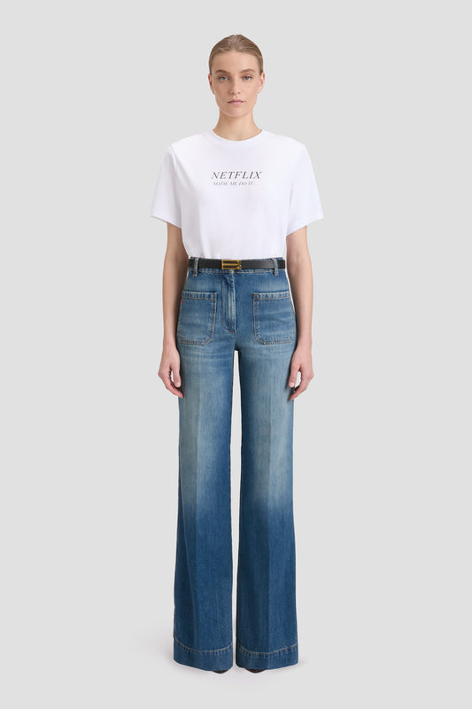 Slogan Tee In White Netflix Made Me Do It