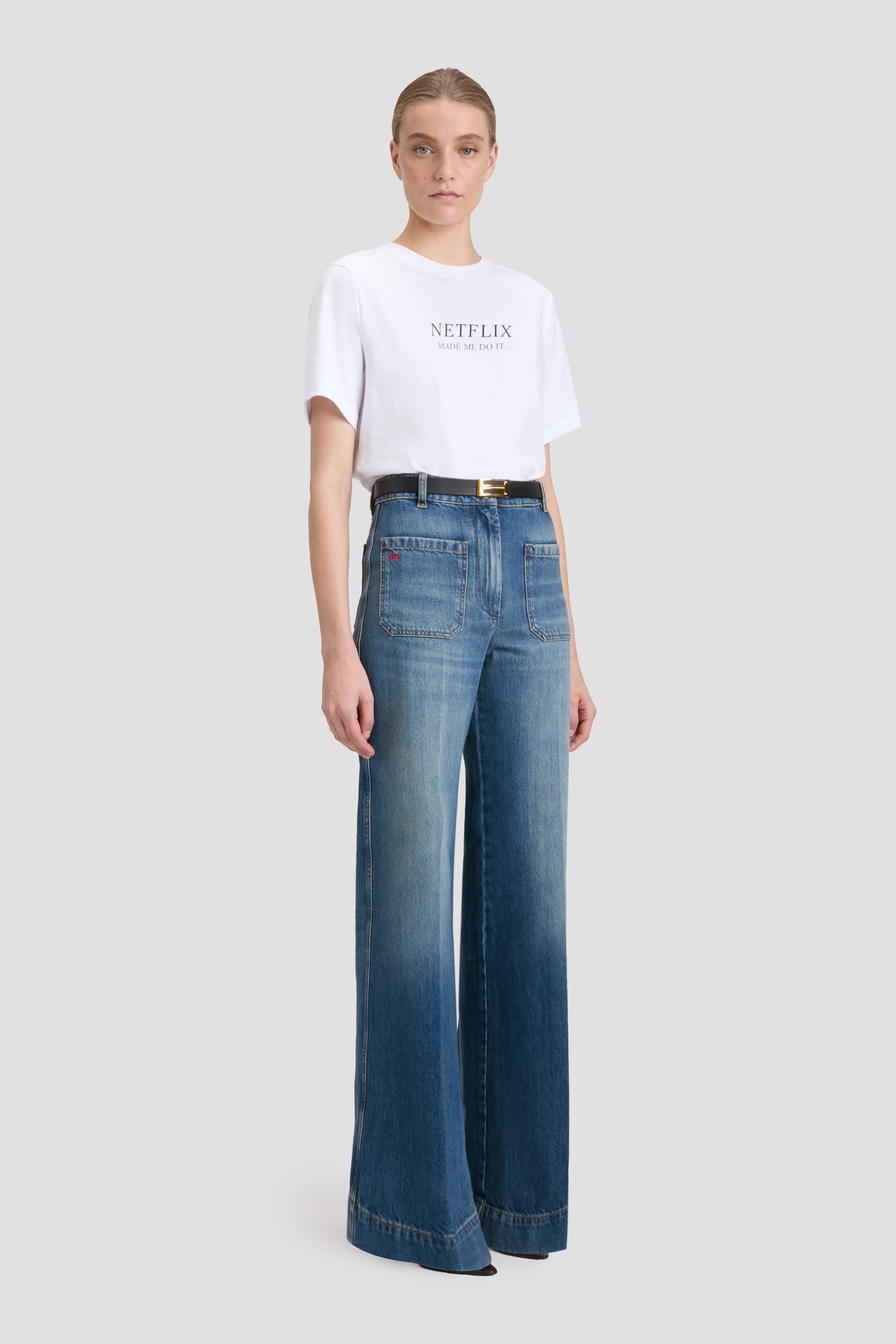 Slogan Tee In White Netflix Made Me Do It
