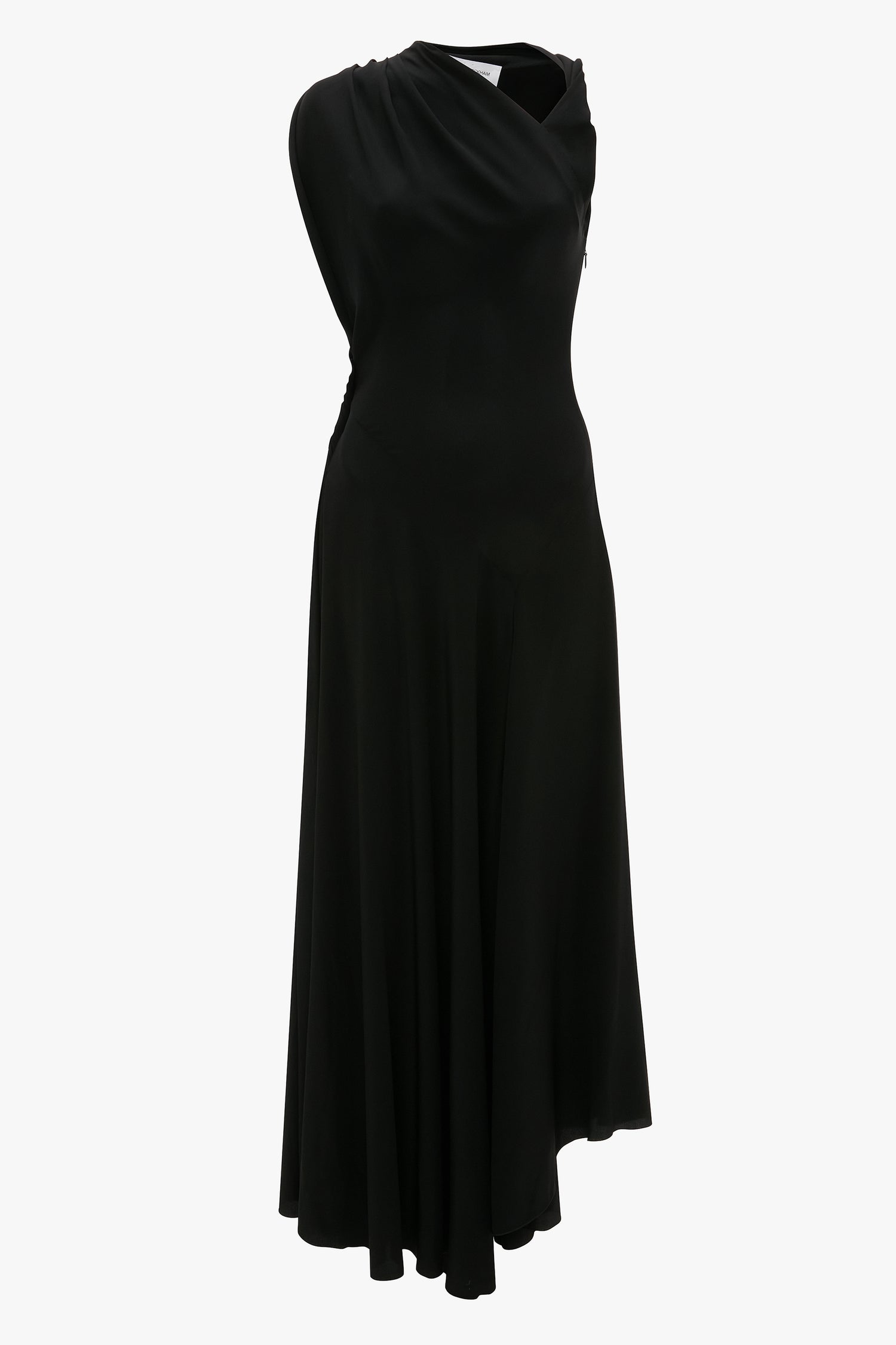 ワンピース VICTORIA VICTORIA BECKHAM Woman Dress Black 1124WDR005195B 1 Asymmetric Draped Midi Dress In Black | Designer Dresses