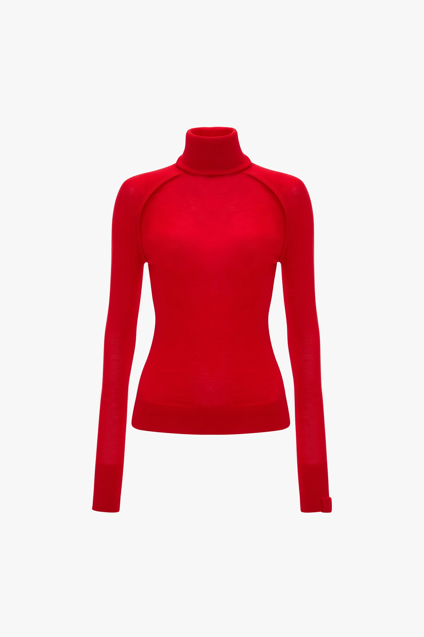High Neck Jumper In Dark Bright Rose