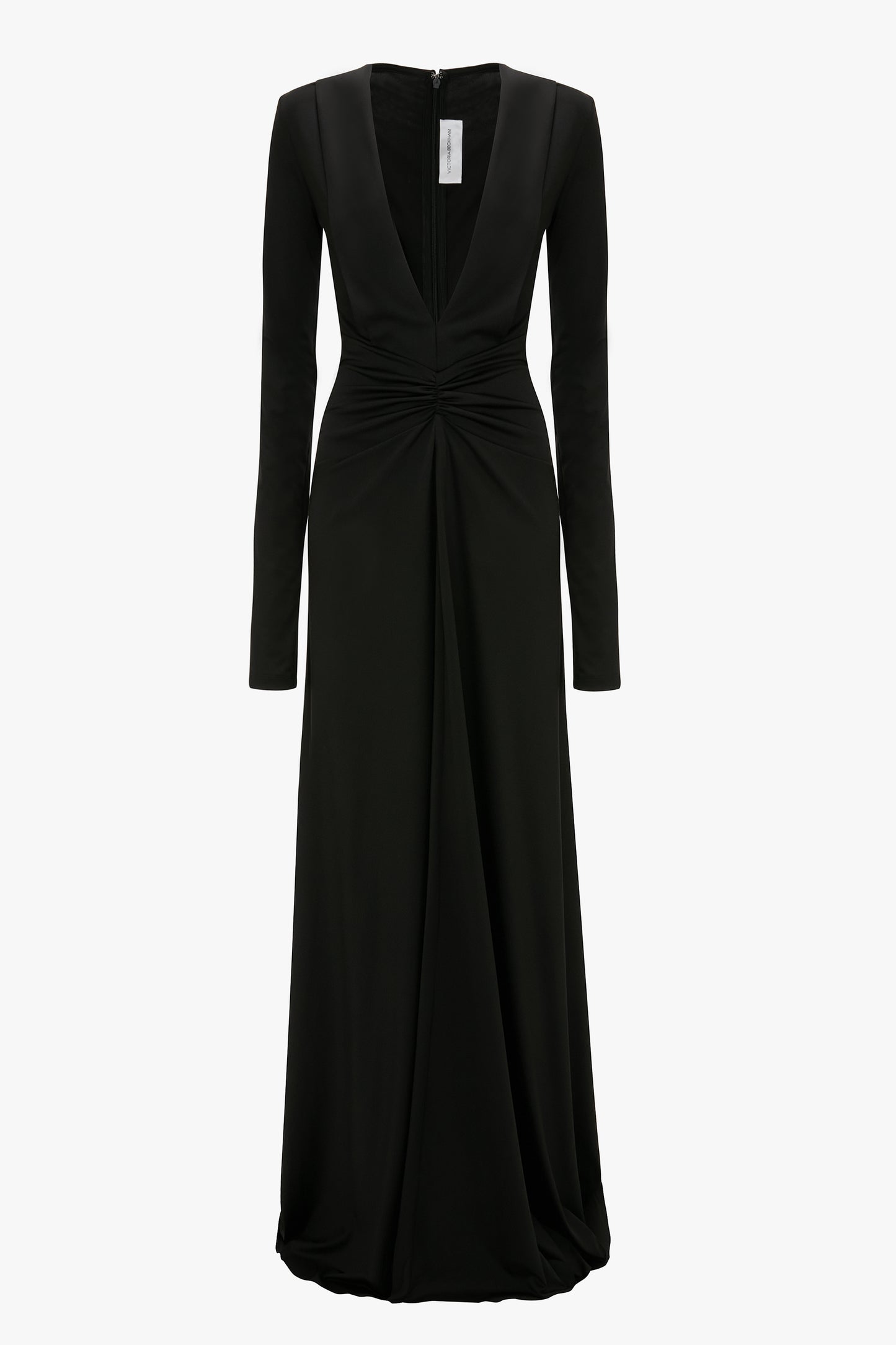 オールインワン・サロペット Victoria Beckham Long Sleeve Deep V-Neck Gown Long Sleeve Deep V-Neck Gown In Black – Victoria Beckham Inc