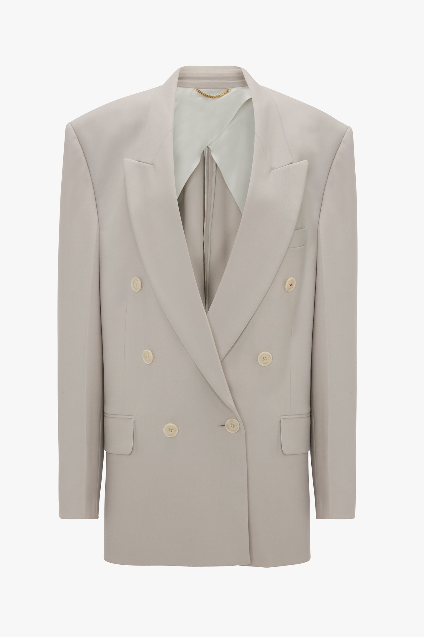 ジャケット Victoria Beckham Pumice-coloured double-breasted jacket Relaxed Double Breasted Jacket In Pumice – Victoria Beckham Inc