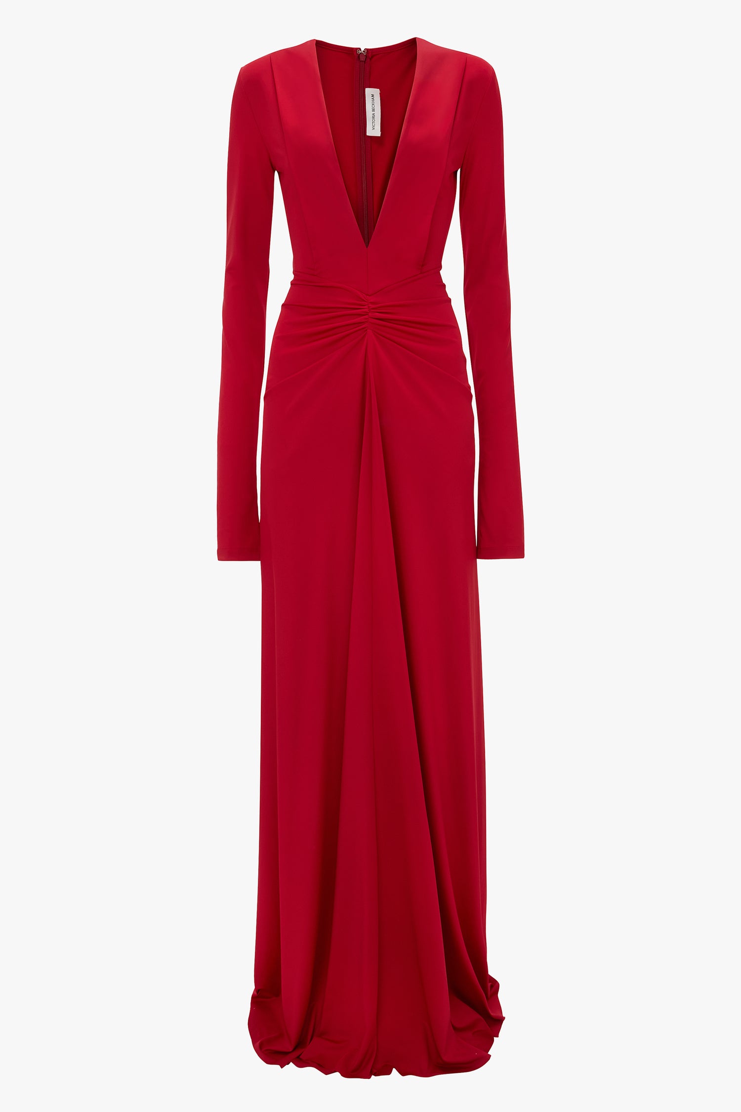 オールインワン・サロペット Victoria Beckham Long Sleeve Deep V-Neck Gown Embellished Long Sleeve Deep V-Neck Gown In Pistachio