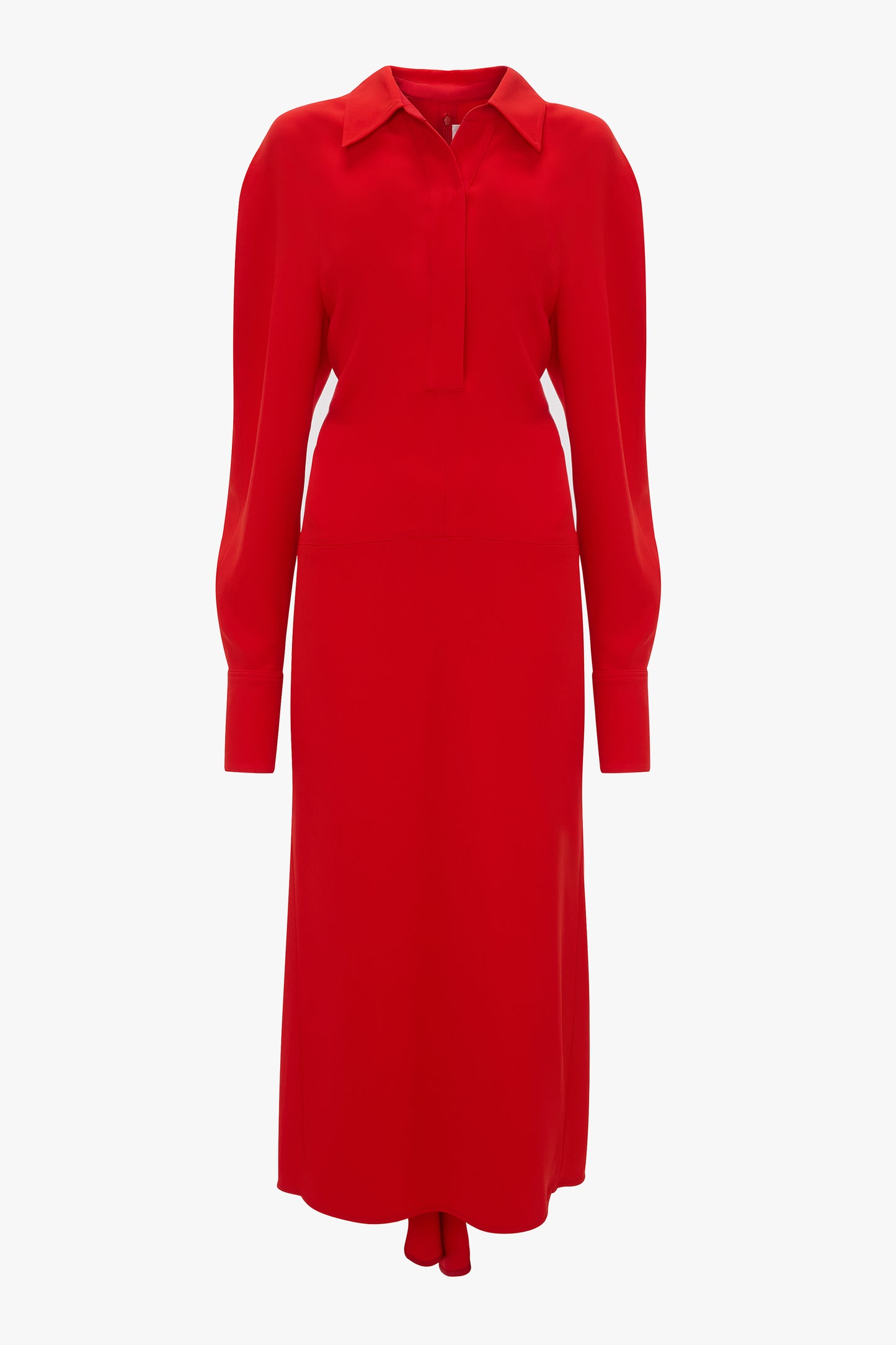 ワンピース Victoria Beckham 'Long Sleeve Polo Collar Midi' dress Long Sleeve Polo Collar Midi Dress In Black – Victoria