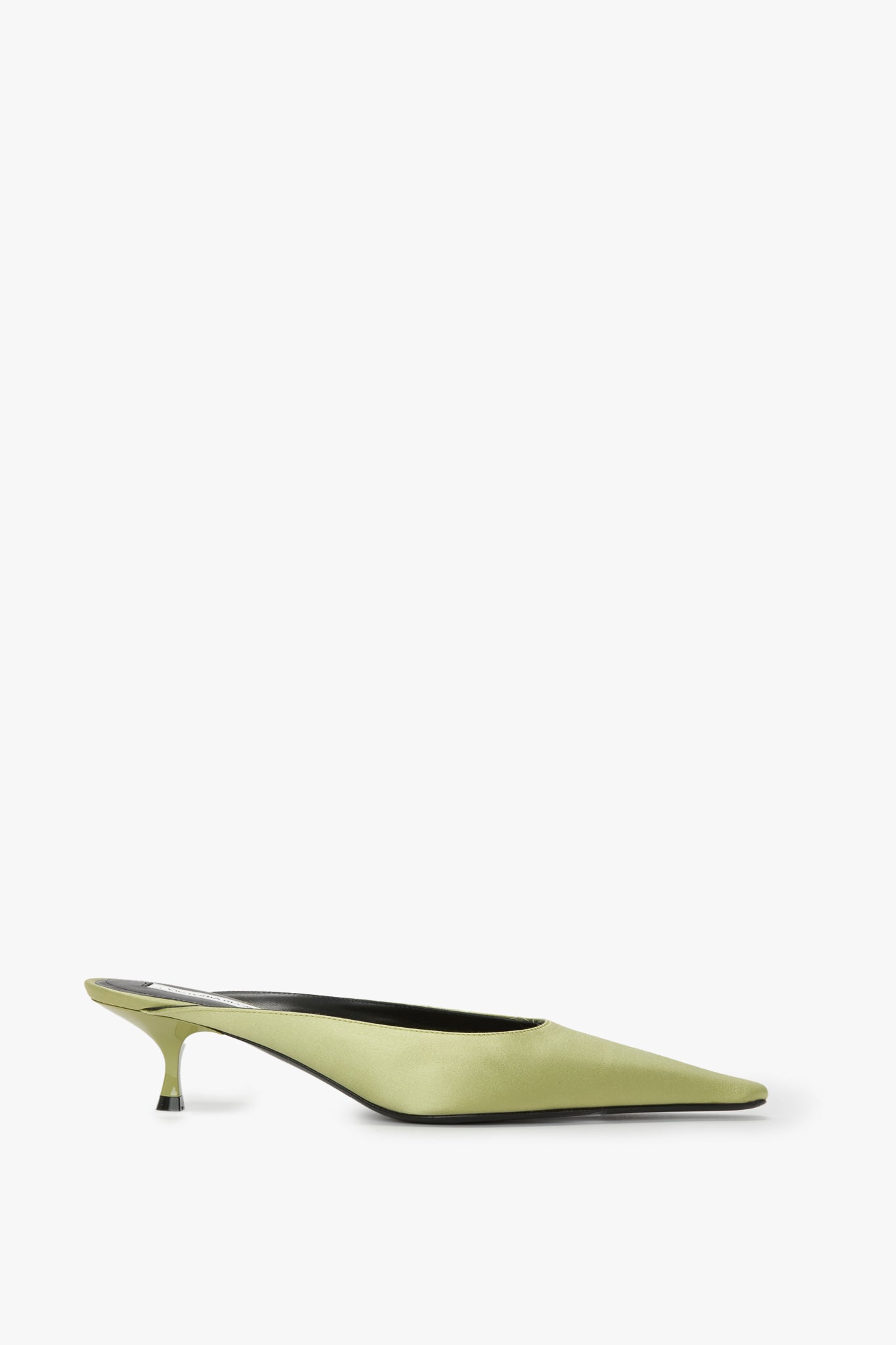 Sloan Mule In Pale Green Satin