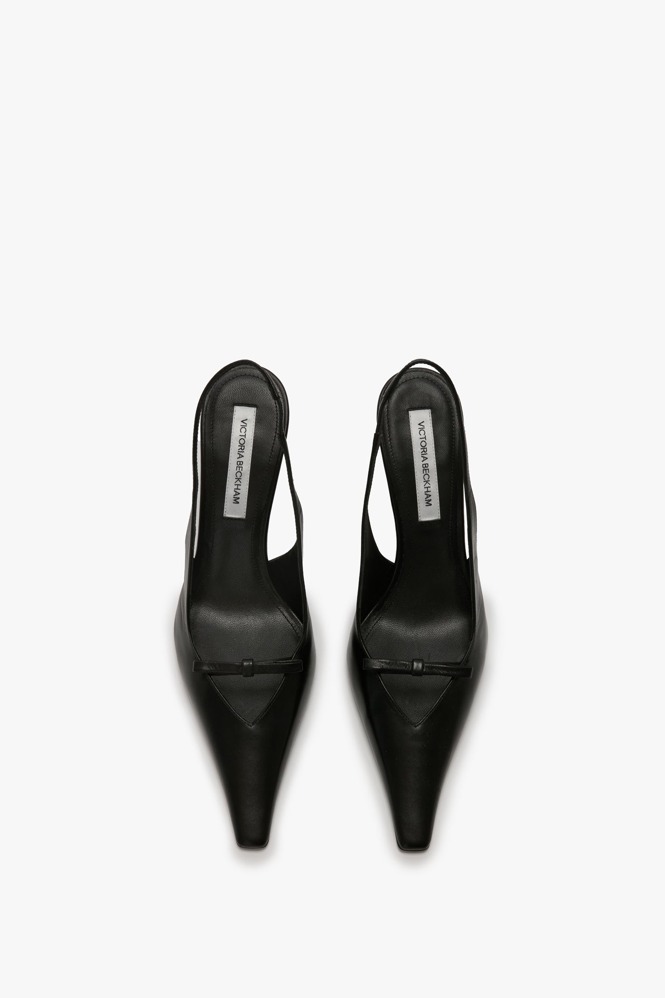 Sloan Stiletto Slingback In Black Smooth Leather