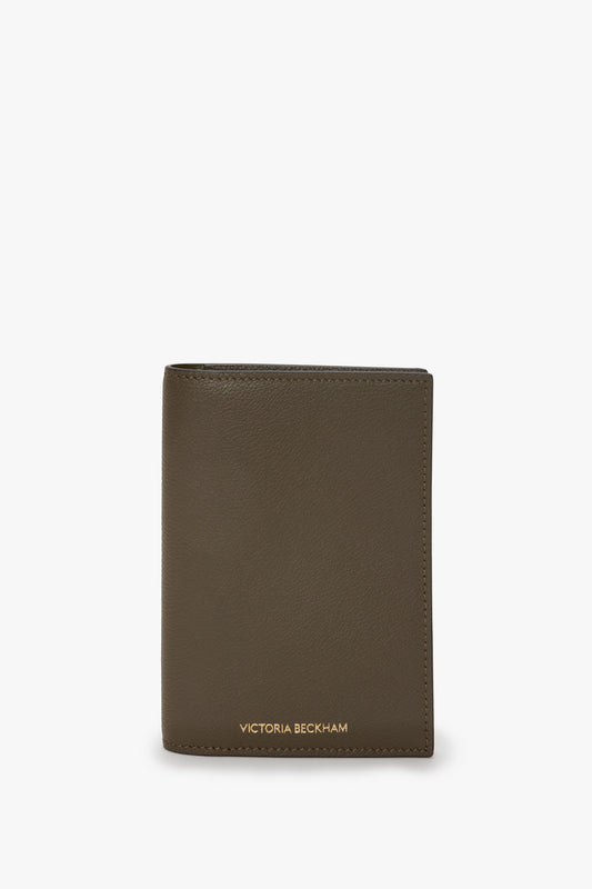 Passport Holder In Khaki Soft Grained Leather