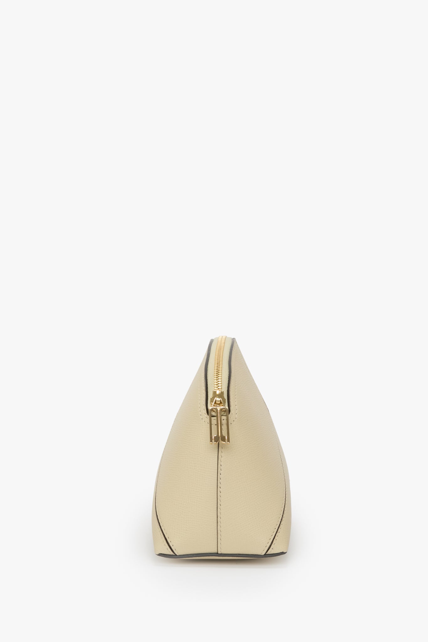 Victoria Large Travel Pouch In Ivory Grained Leather