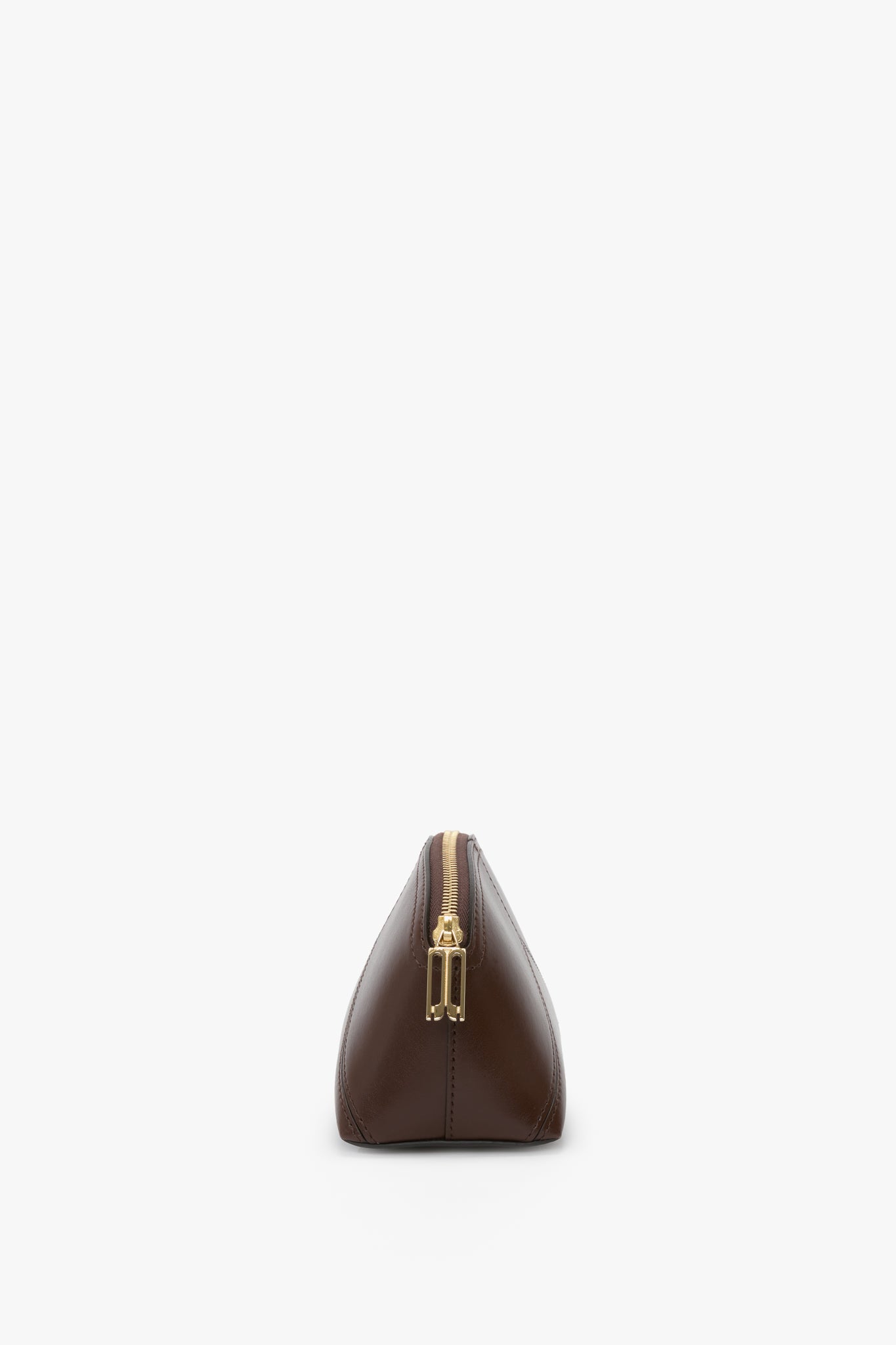 Victoria Mini Travel Pouch In Dark Brown Smooth Leather