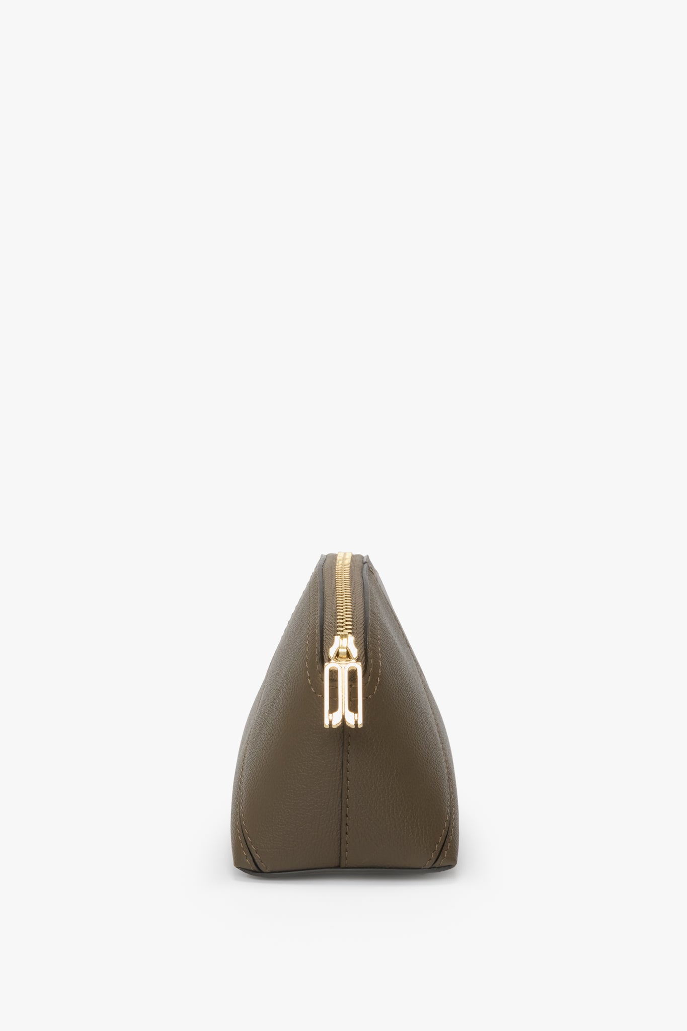Victoria Mini Travel Pouch In Khaki Soft Grained Leather