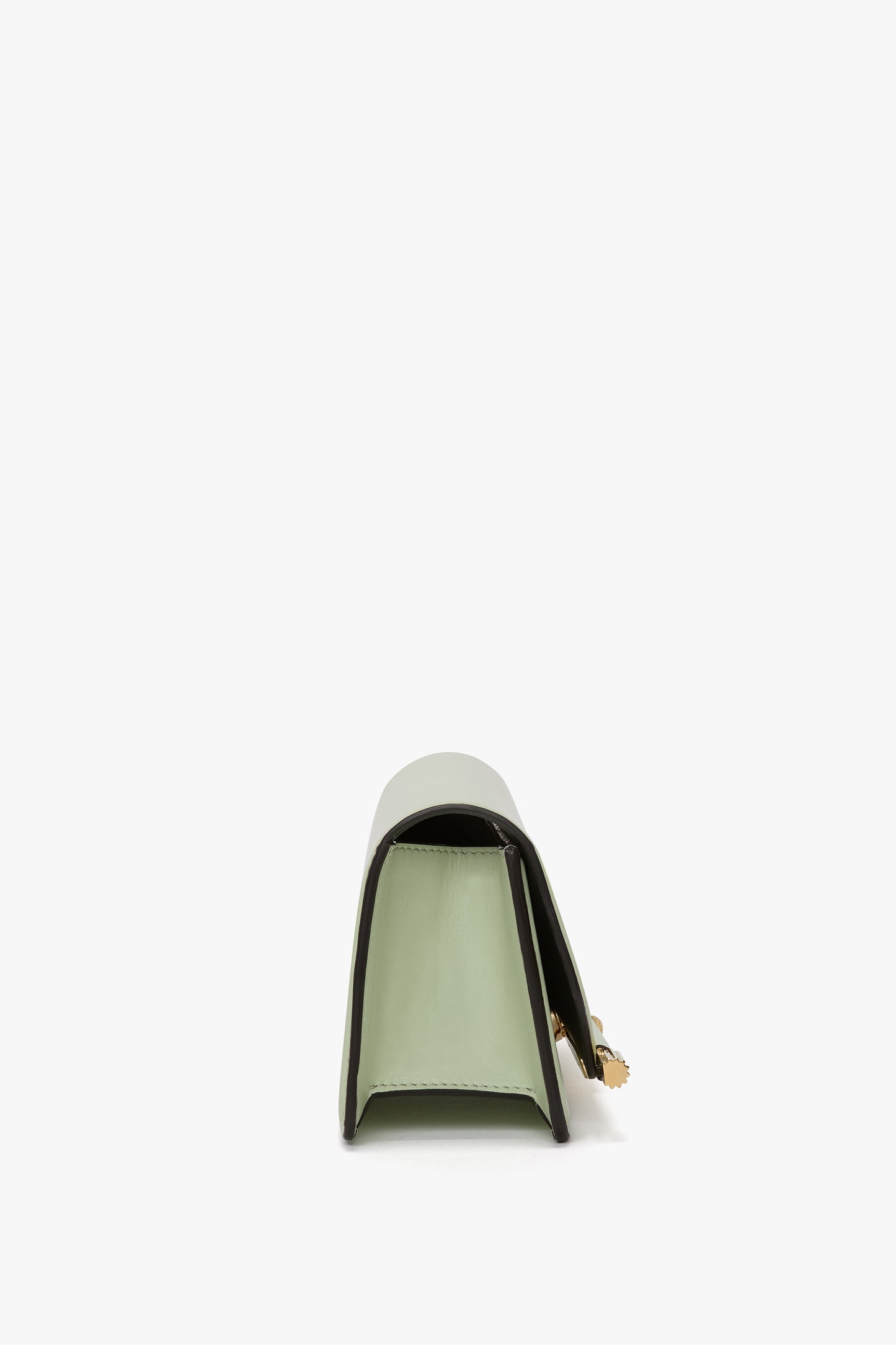 202 Clutch Bag In Pale Green Smooth Leather
