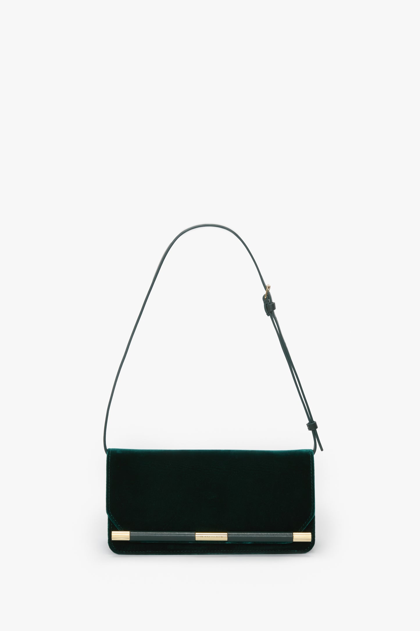 202 Clutch Bag In Dark Green Velvet