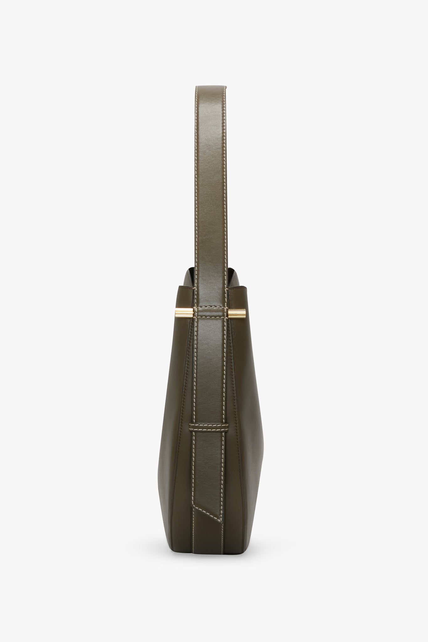 Dia Hobo Bag In Dark Khaki Smooth Leather