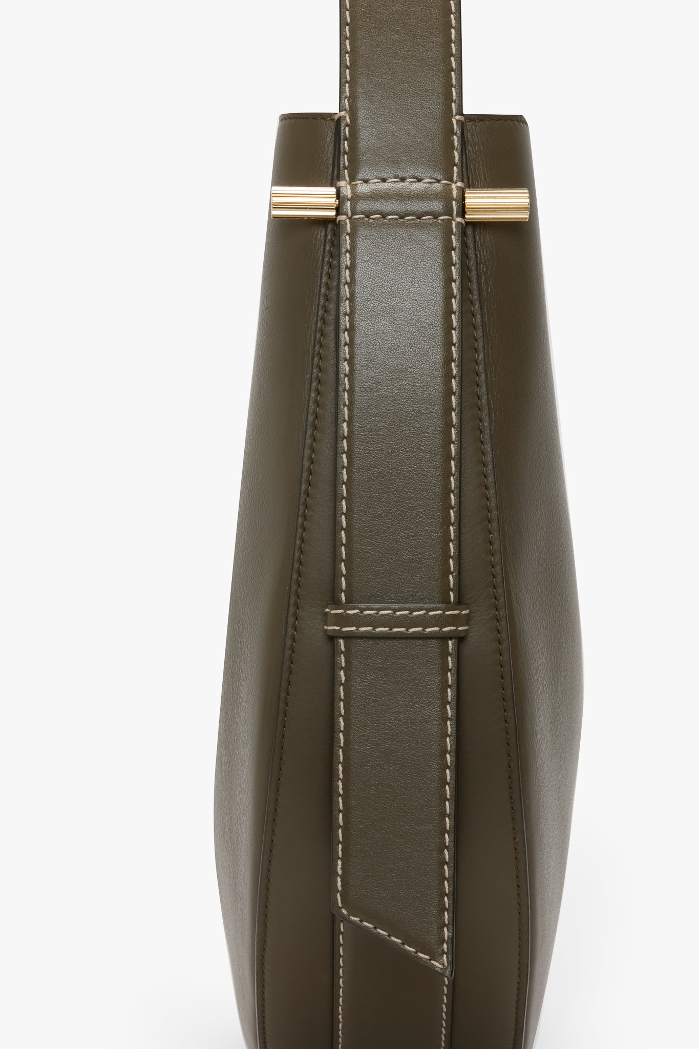 Dia Hobo Bag In Dark Khaki Smooth Leather