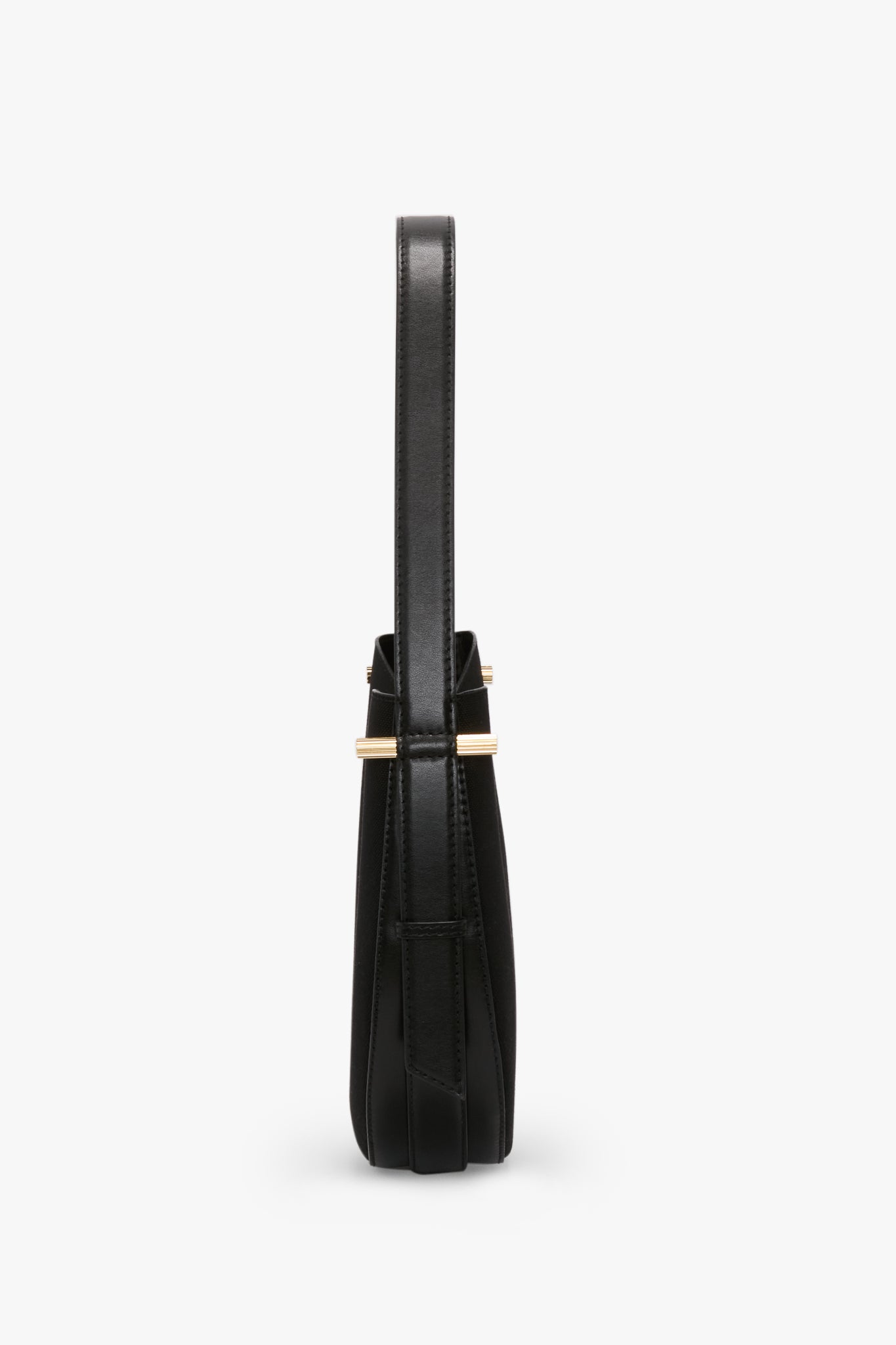 Medium Dia Hobo Bag In Black Canvas With Black Leather