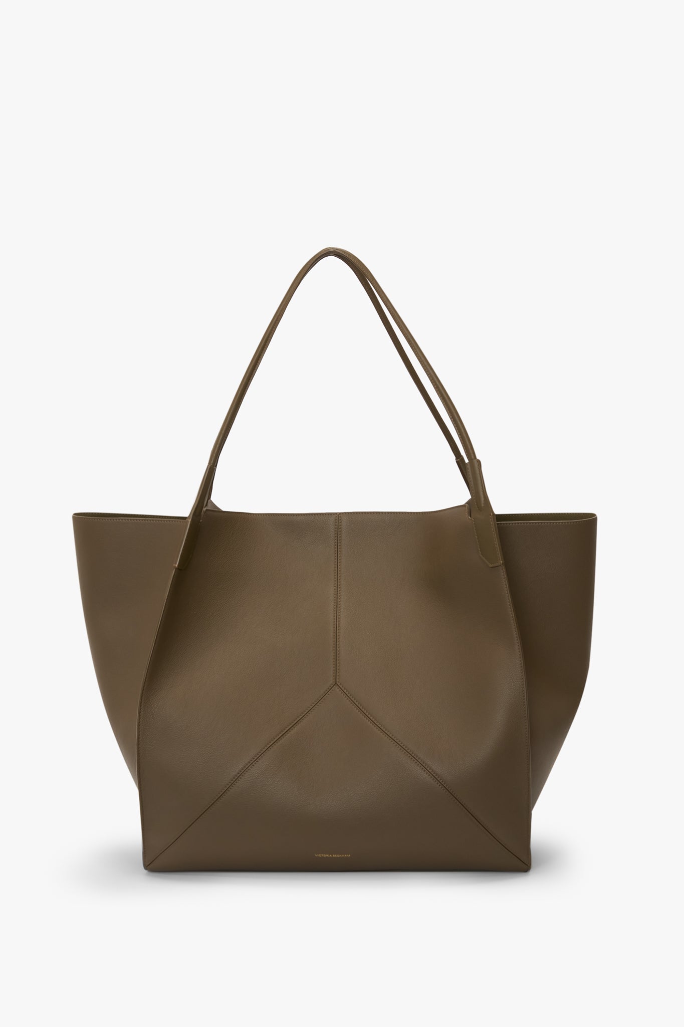 XL Victoria Tote In Khaki Soft Grained Leather