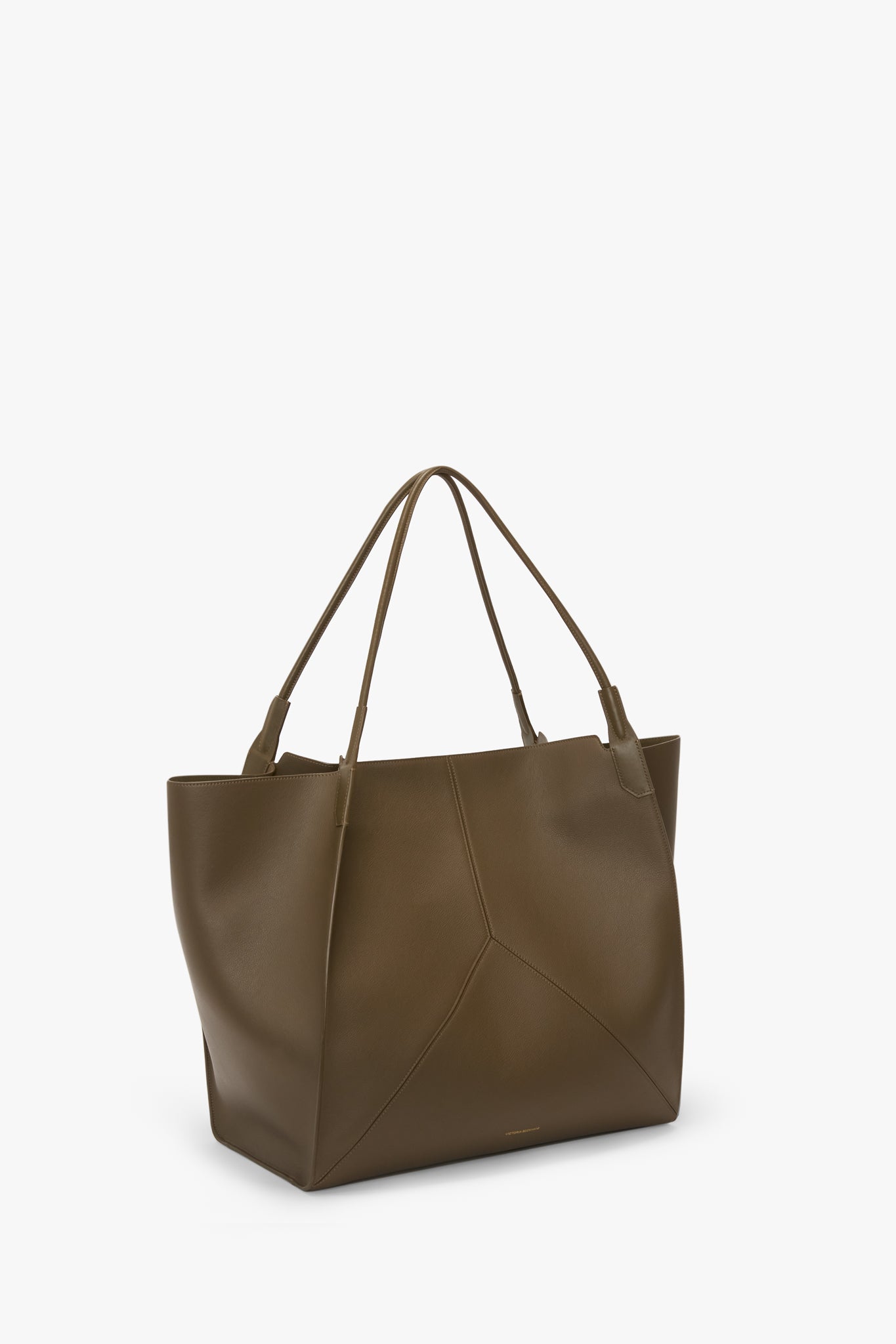 XL Victoria Tote In Khaki Soft Grained Leather