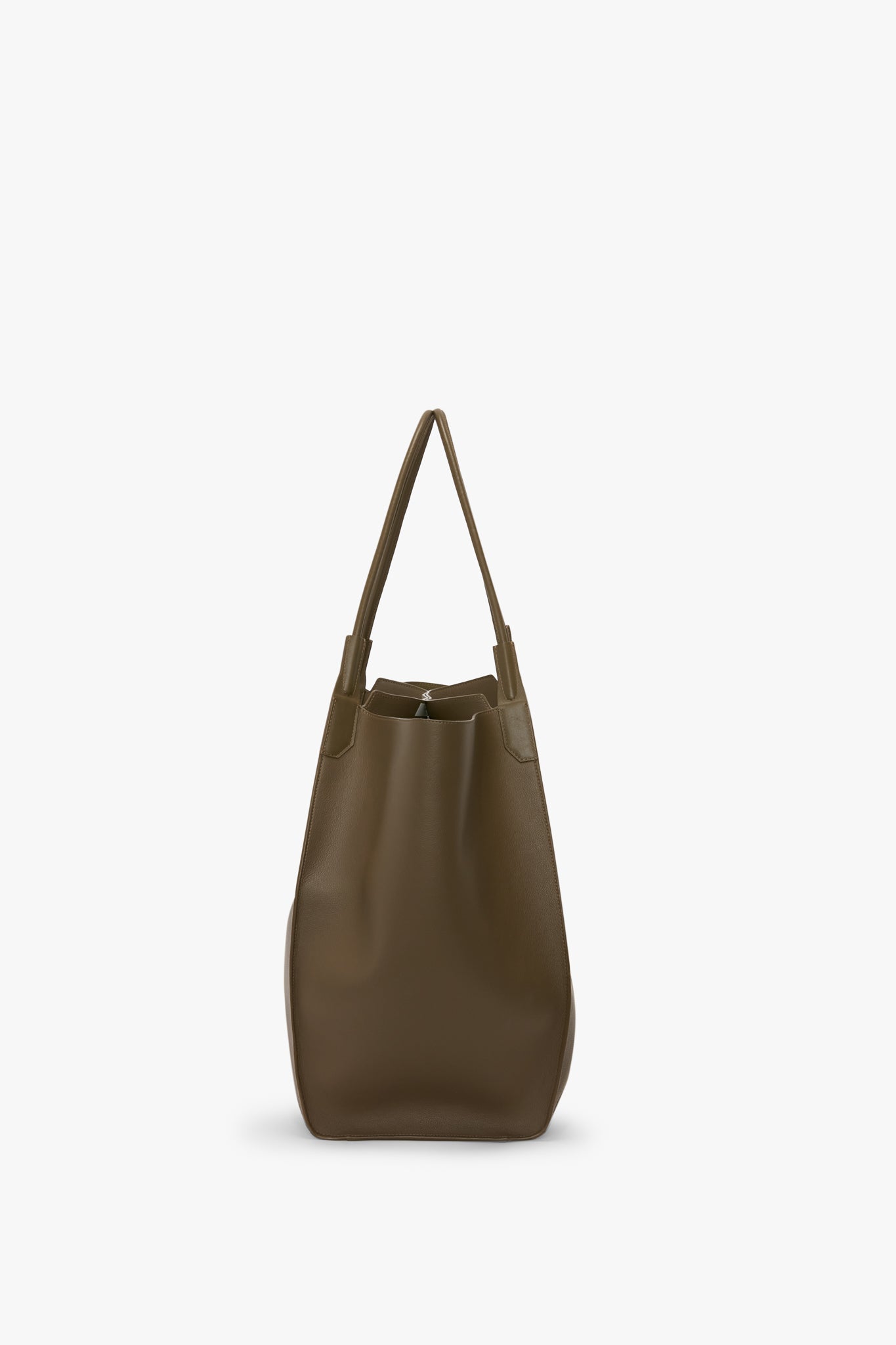 XL Victoria Tote In Khaki Soft Grained Leather