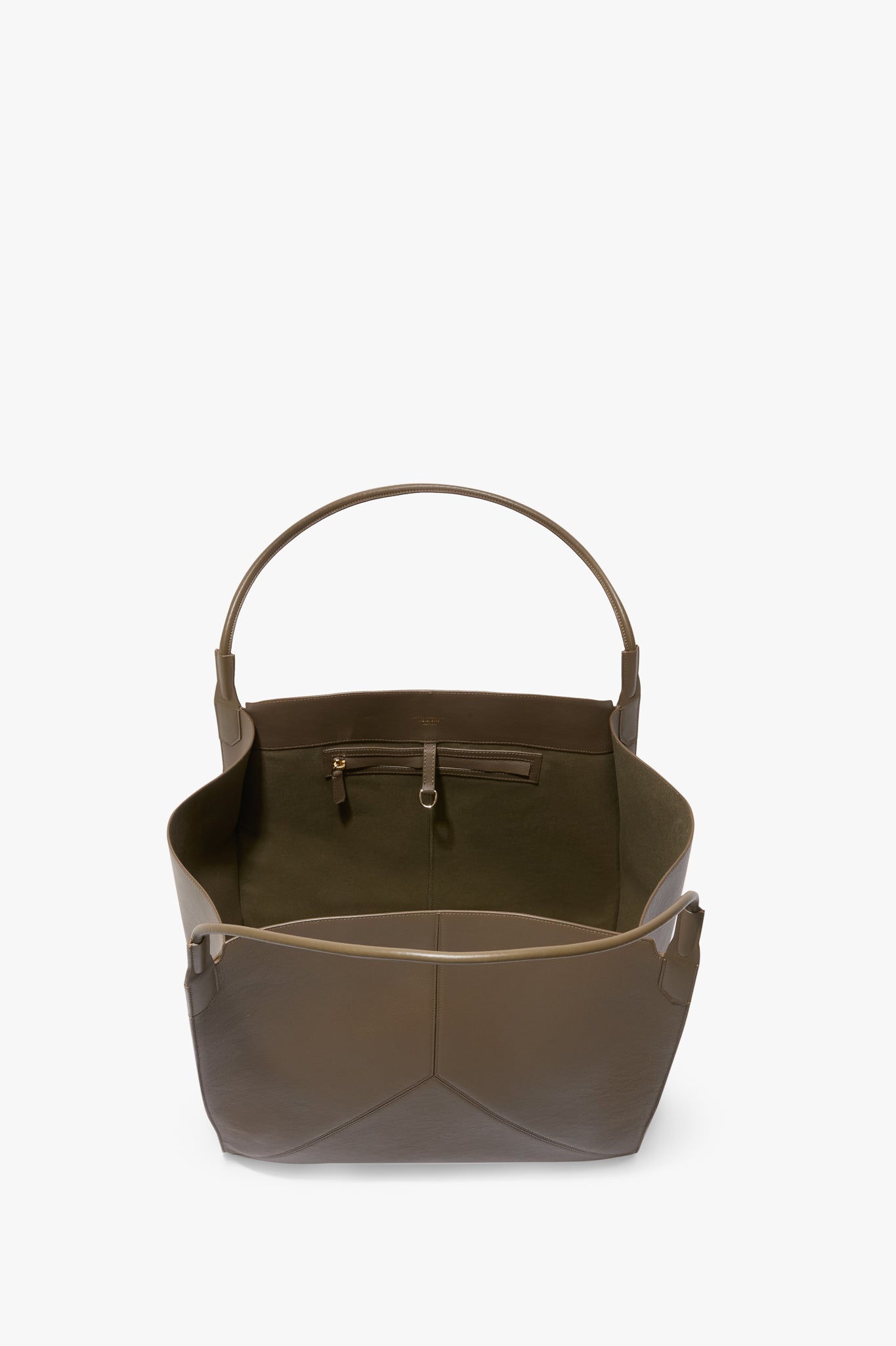 XL Victoria Tote In Khaki Soft Grained Leather