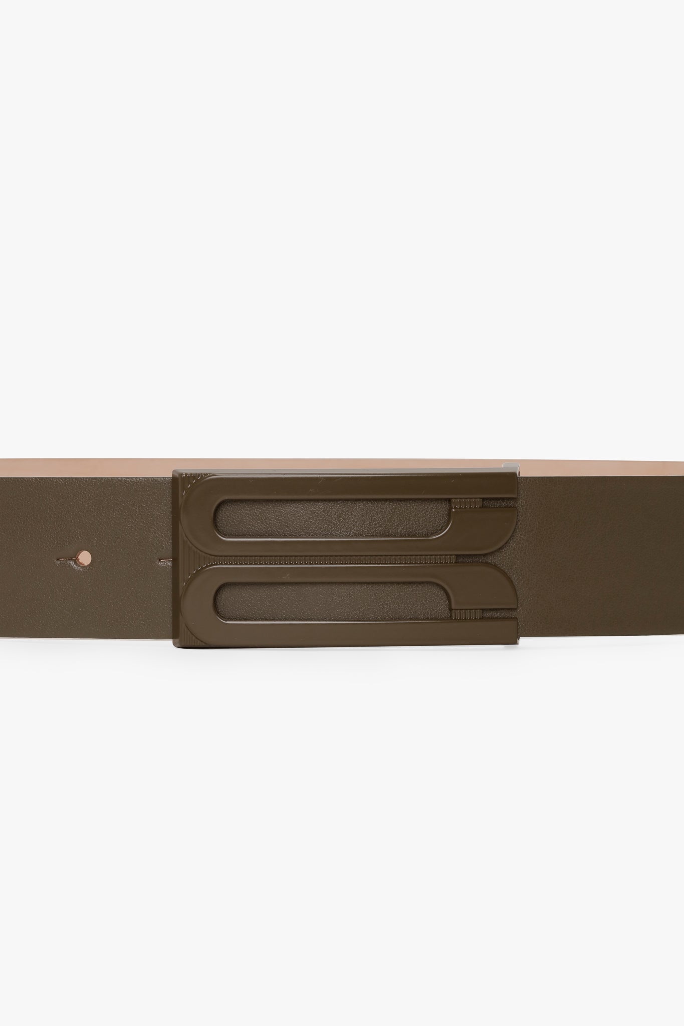 ベルト Victoria Beckham Tonal Jumbo Frame Belt Tonal Jumbo Frame Belt In Dark Khaki Smooth Leather