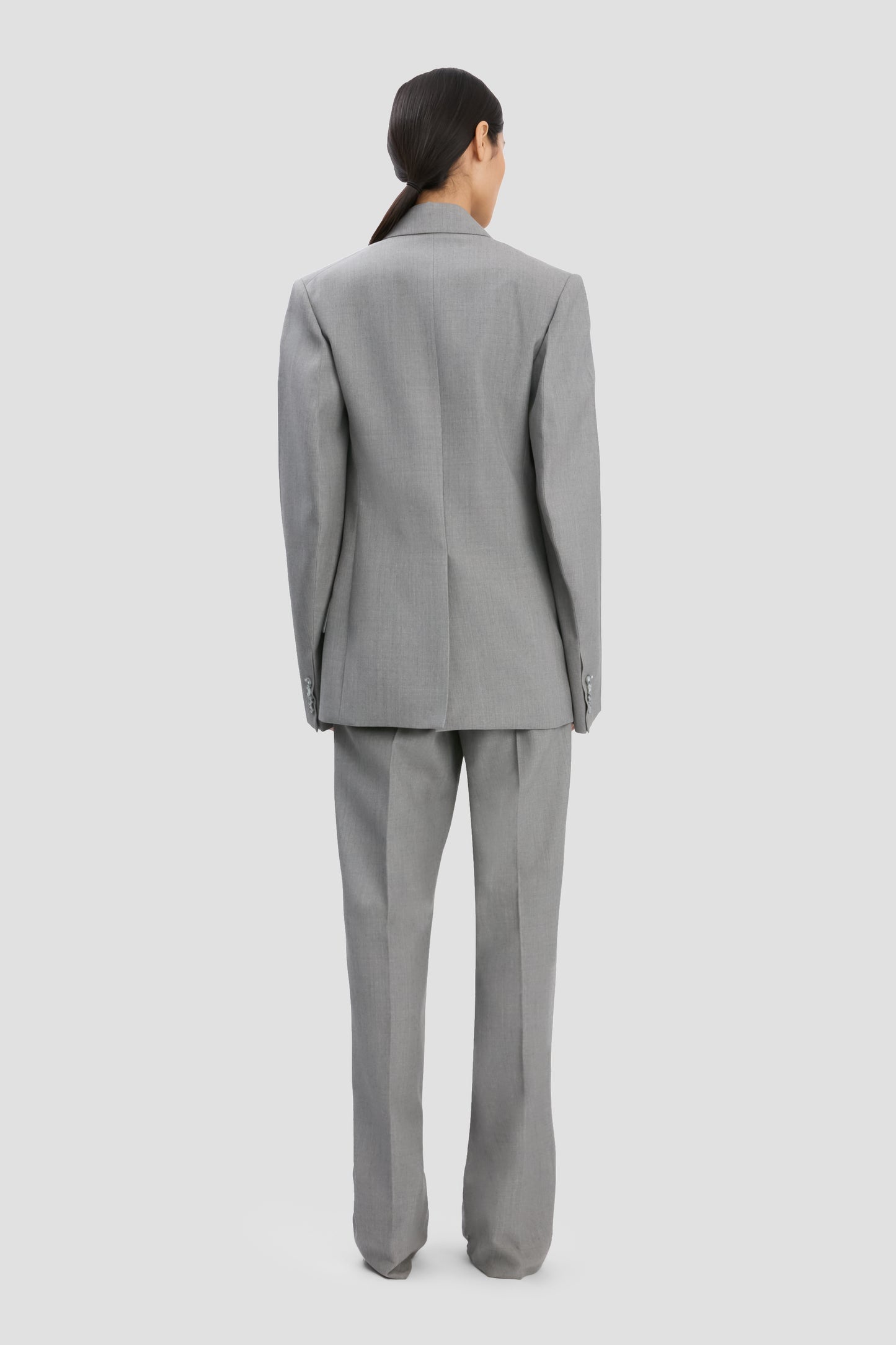 Sculptural Sleeve Jacket In Light Grey Melange