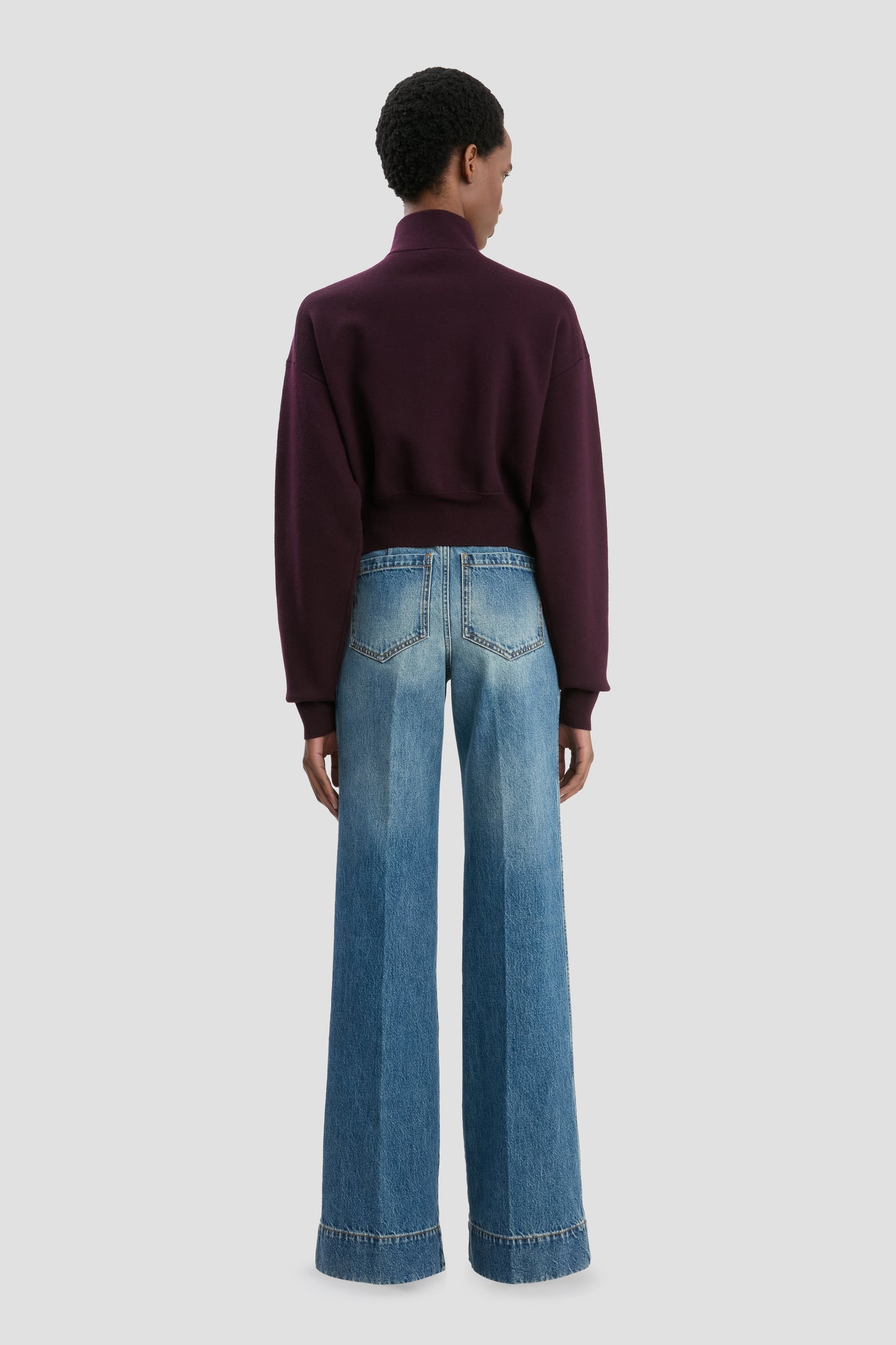 Merino Half-Zip Jumper In Merlot