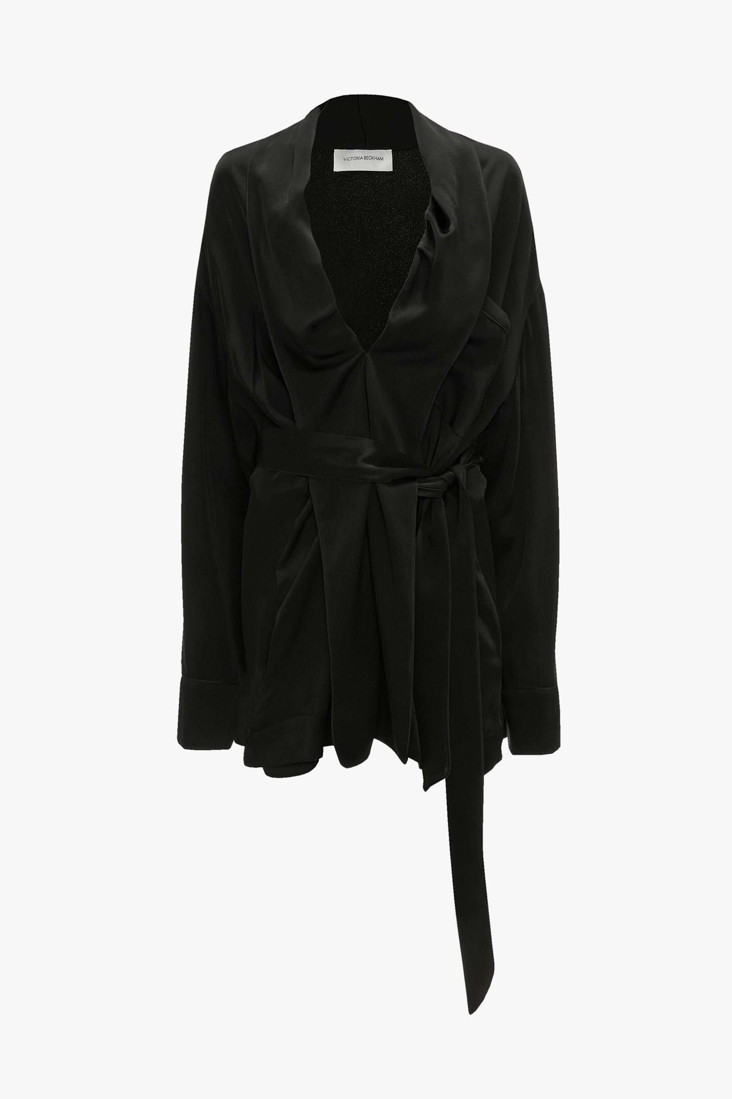 Wrap Mini Dress In Black