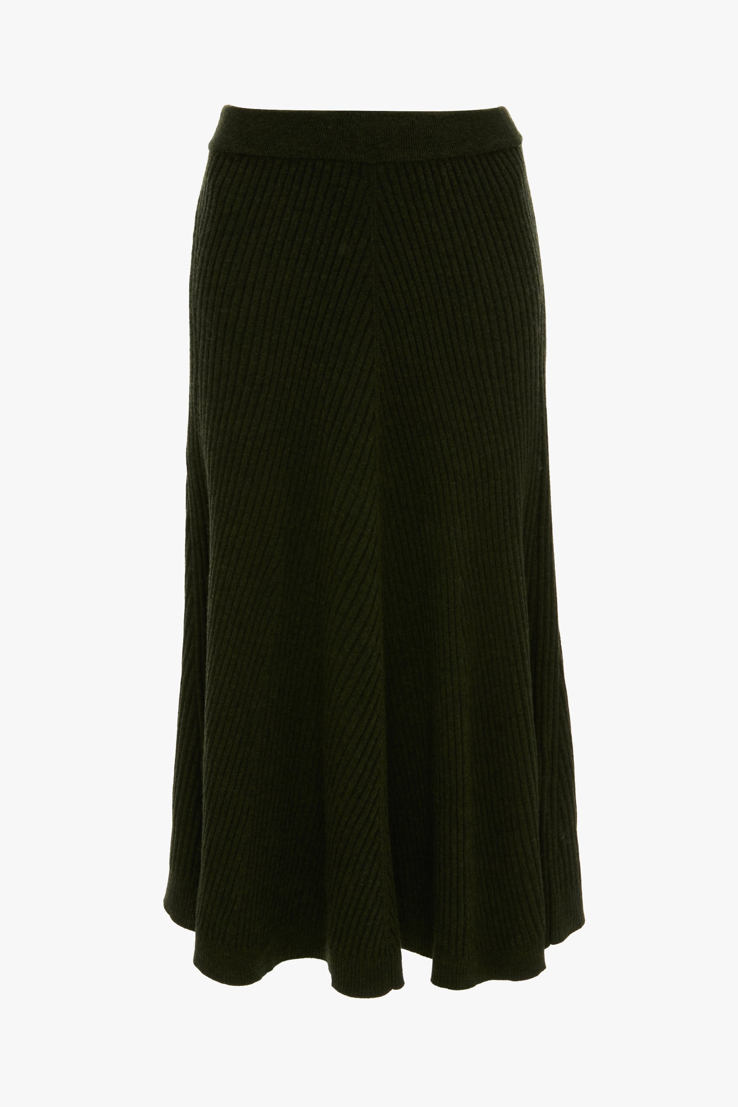 Ribbed Midi Knit Skirt In Oregano