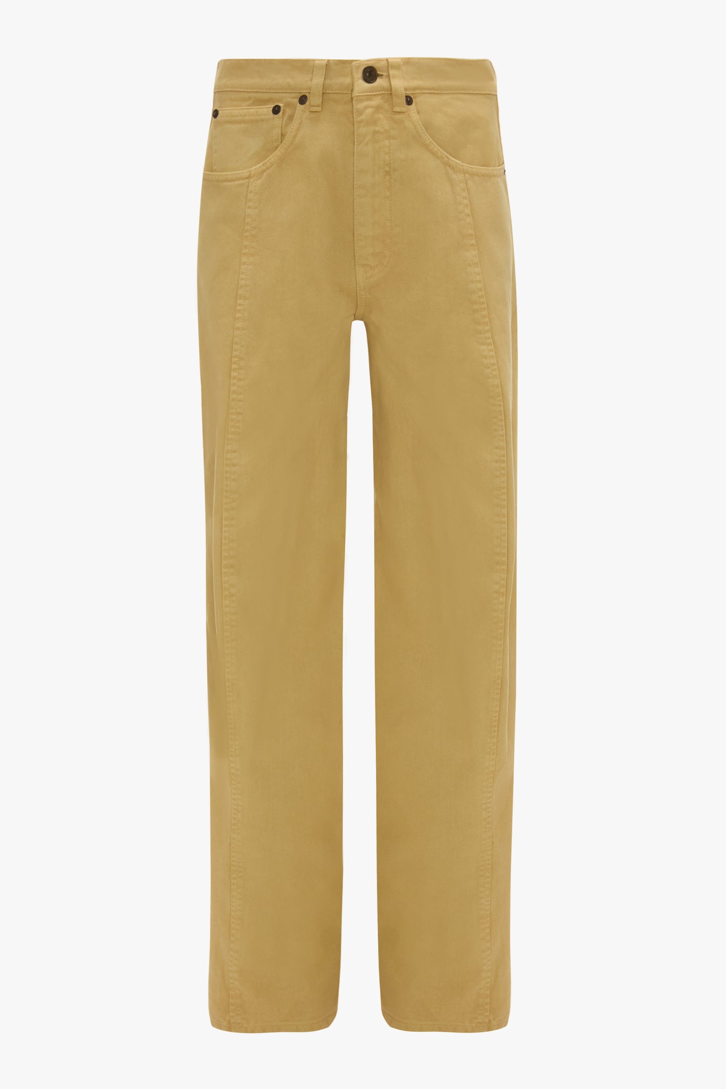 Curved Leg Relaxed Jean In Butter Yellow