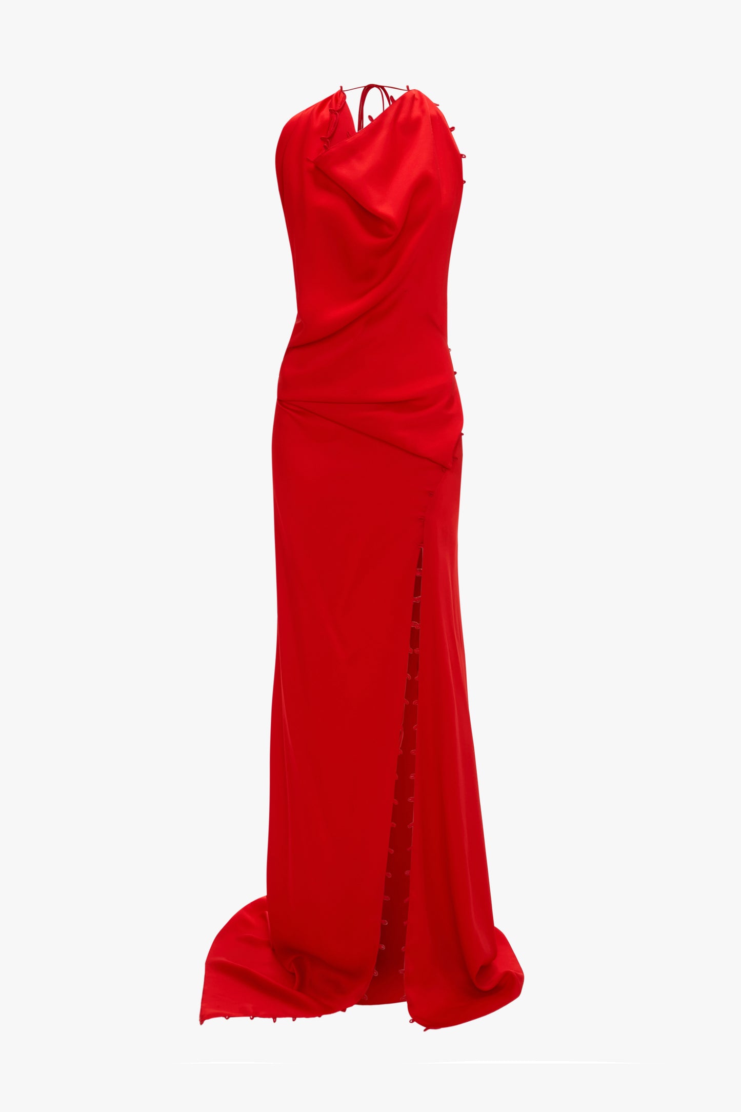 Sleeveless Draped Gown In Cayenne