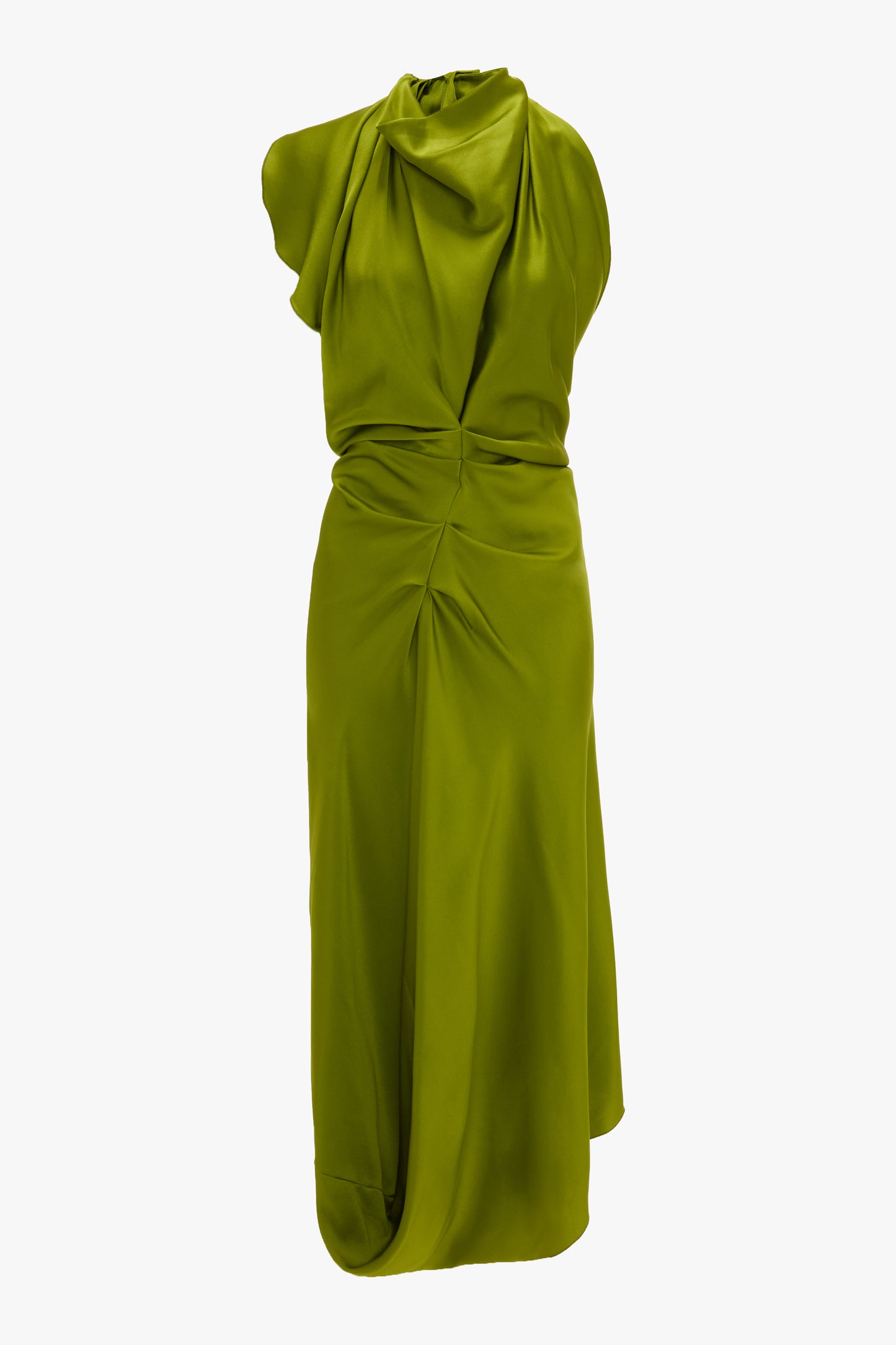 Backless Scarf Detail Midi Dress In Parakeet
