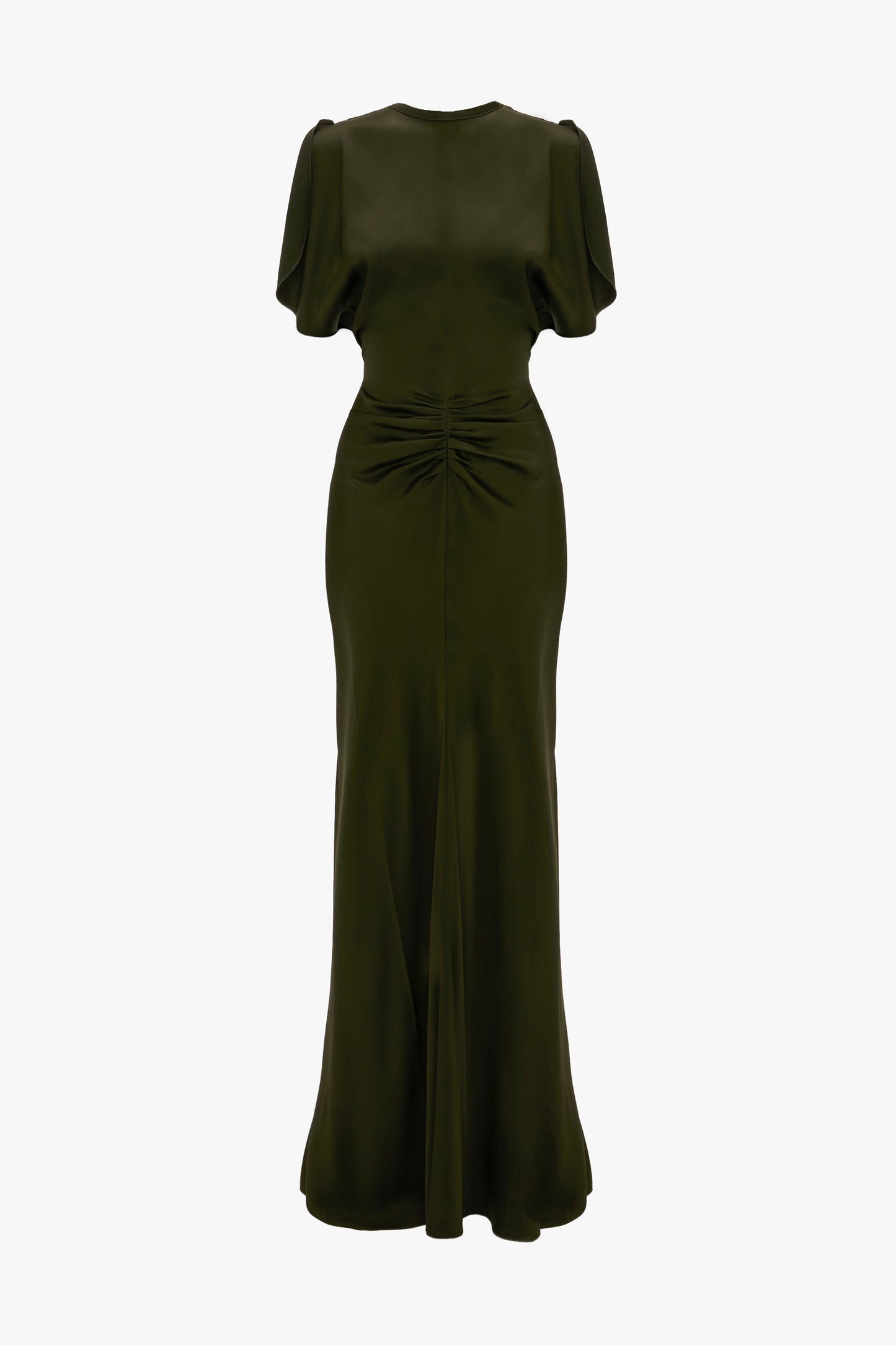 Bela Floor-Length Dress In Dark Olive