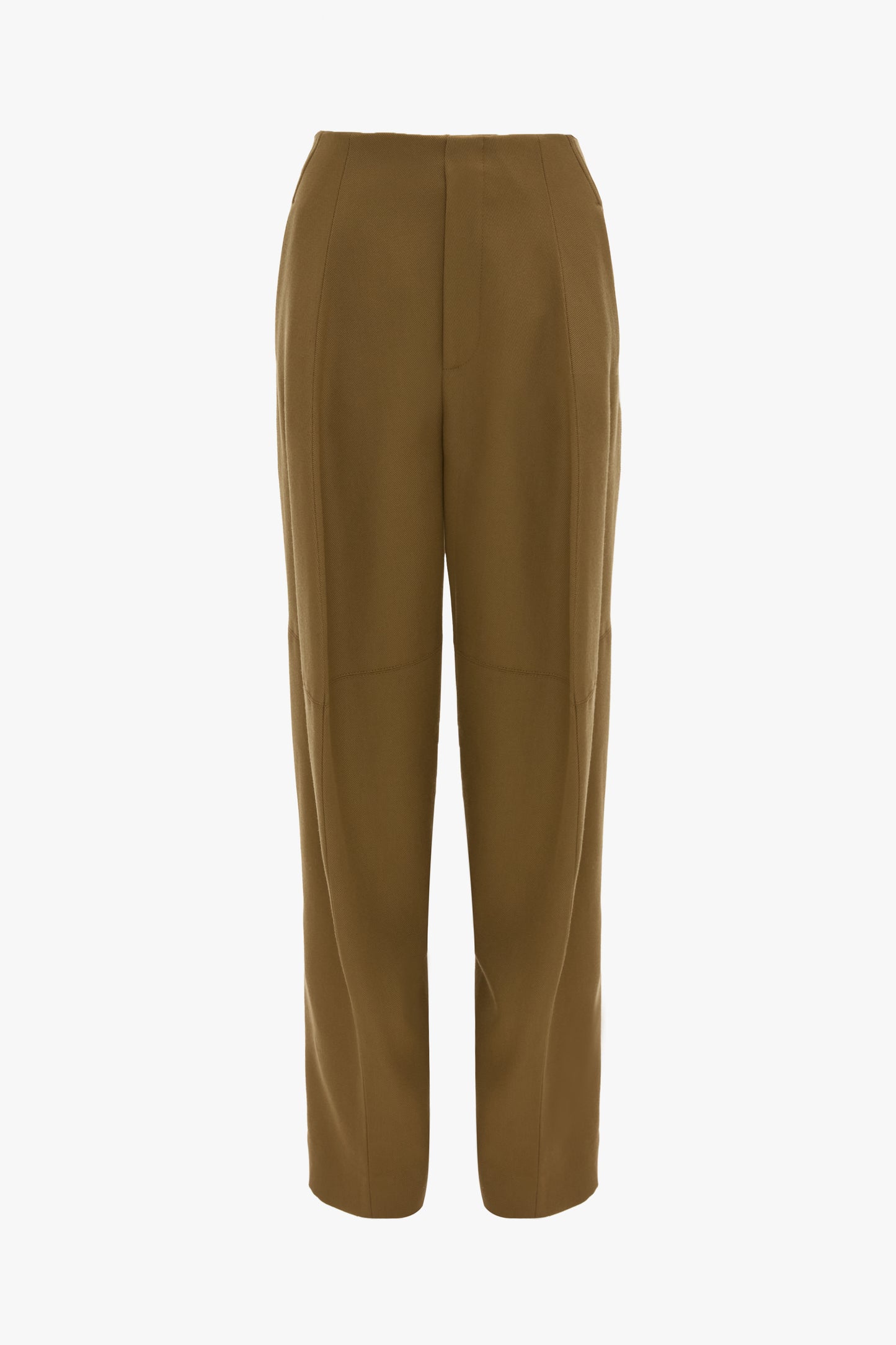 Sculptural Leg Trouser In Dark Camel