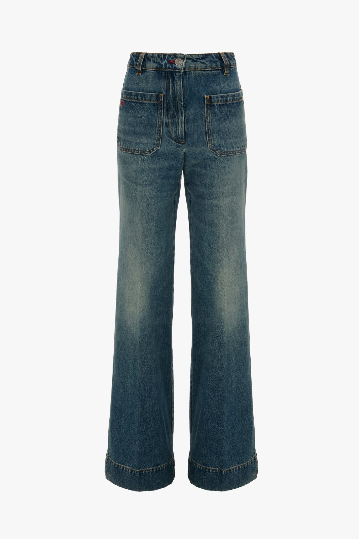 Alina High Waisted Short Jean In Mid Blue