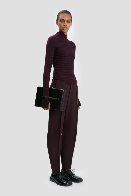 Large Box Clutch In Black Smooth Leather