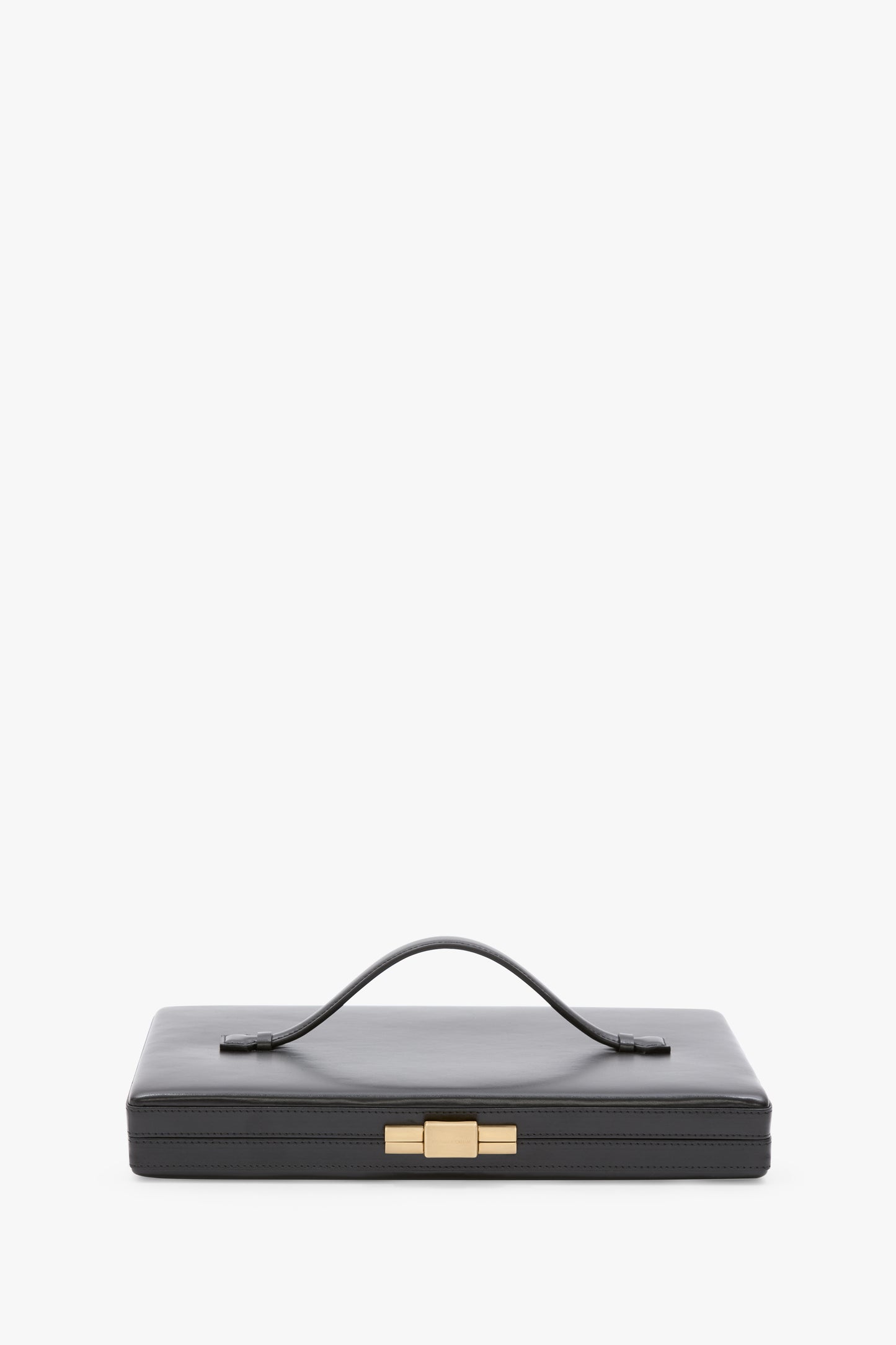 Large Box Clutch In Black Smooth Leather
