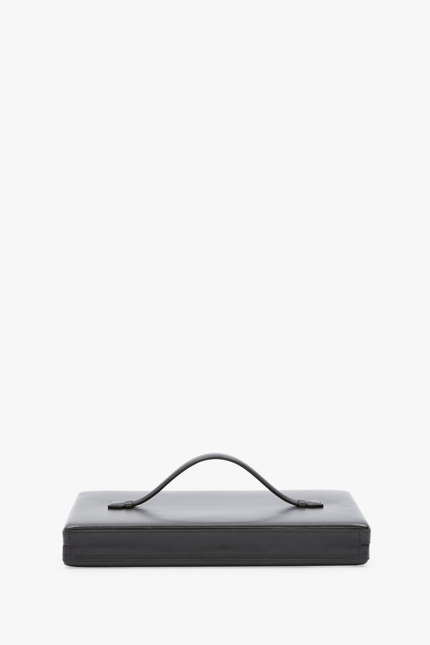 Large Box Clutch In Black Smooth Leather