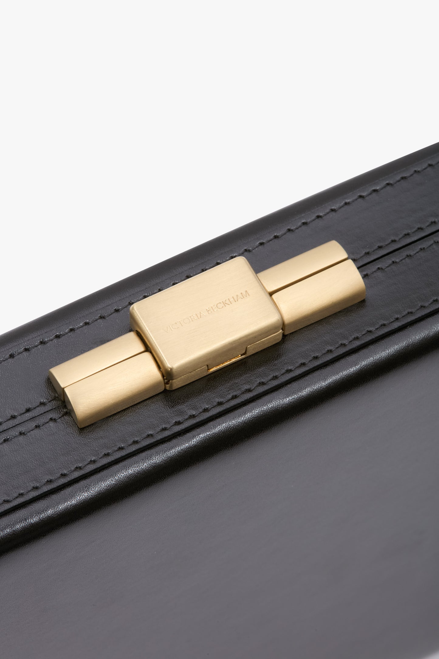 Large Box Clutch In Black Smooth Leather