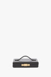 Box Clutch In Black Smooth Leather