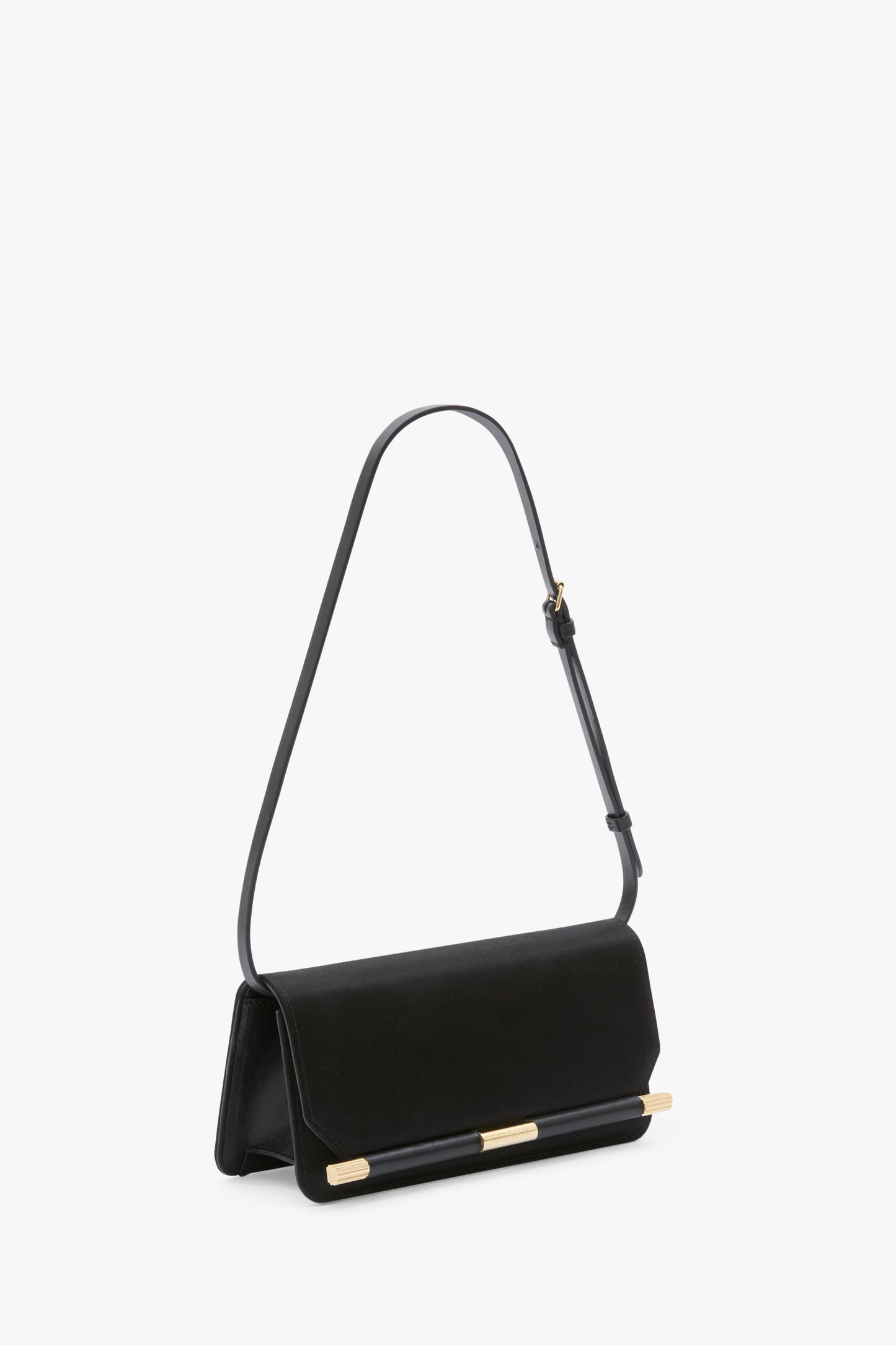202 Clutch Bag In Black Smooth Leather
