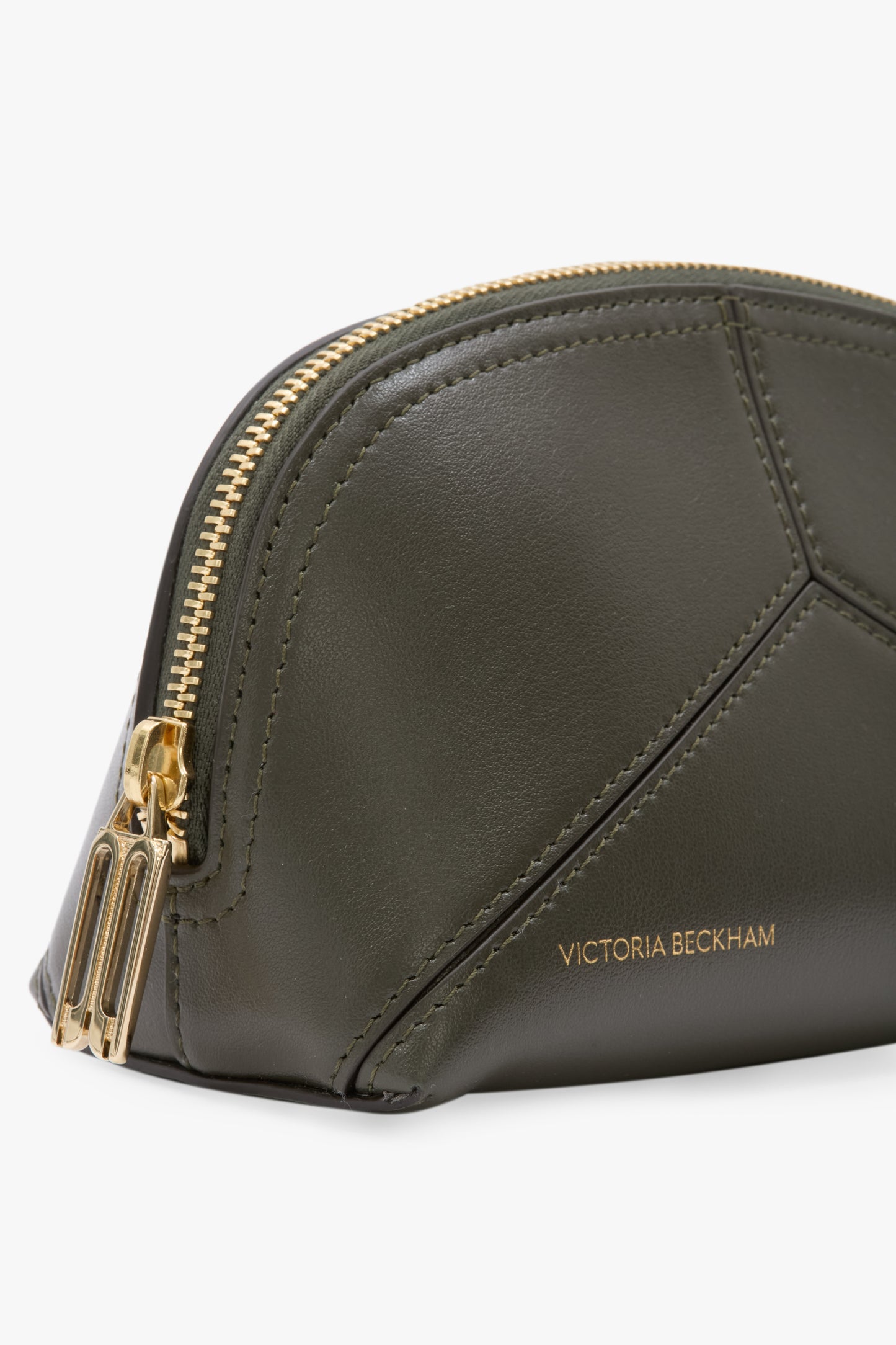 Victoria Mini Travel Pouch In Dark Olive Smooth Leather