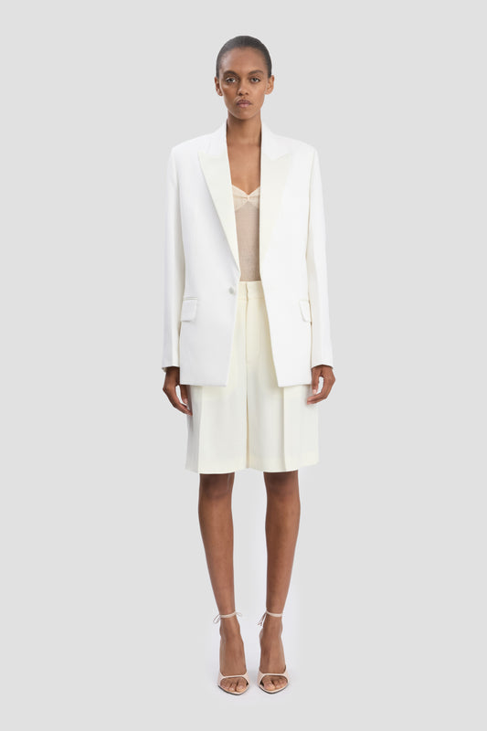 Double Breasted Tailored Jacket In Ivory
