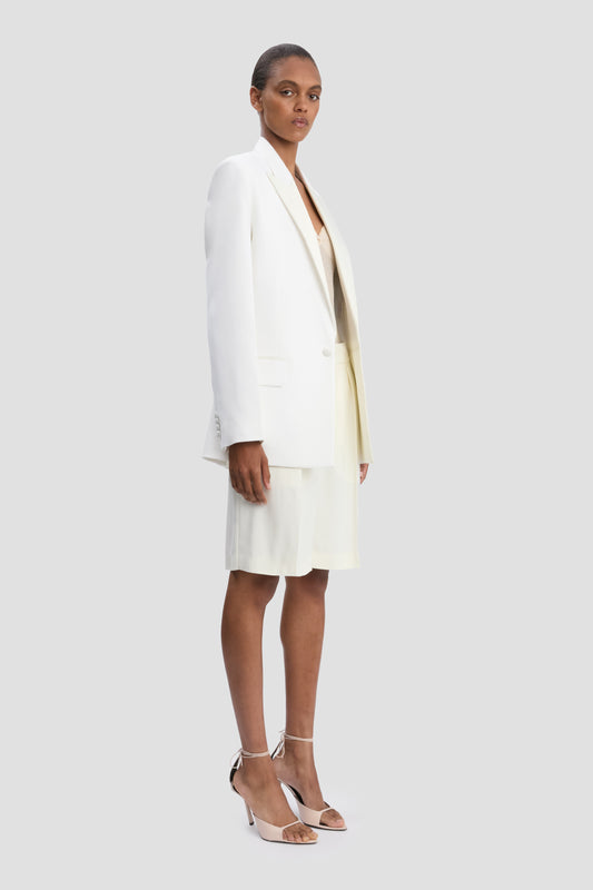 Double Breasted Tailored Jacket In Ivory