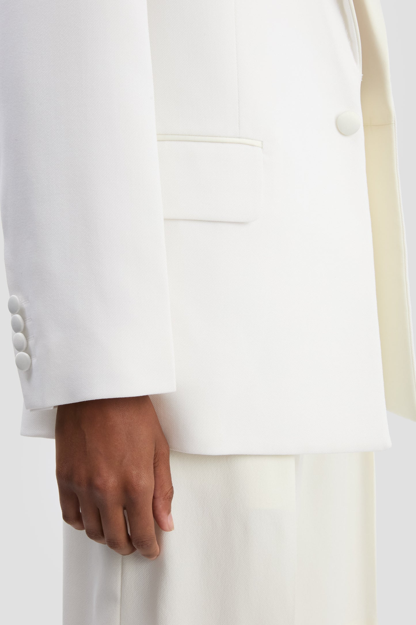 Double Breasted Tailored Jacket In Ivory