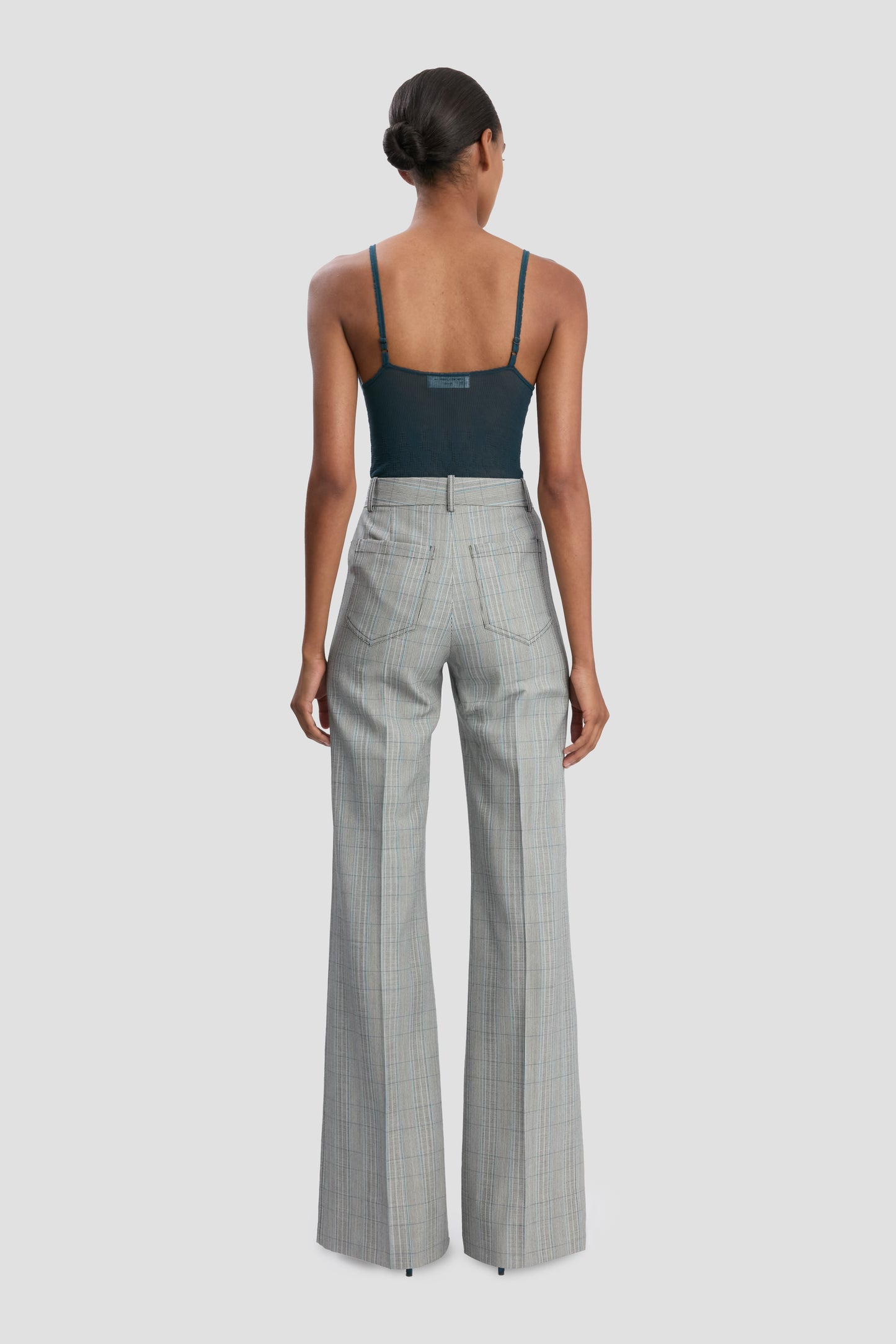 Alina Trouser In Blue-Grey Check