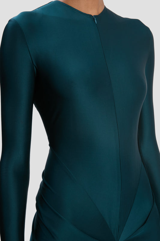 Cut-Out Gown In Dark Teal